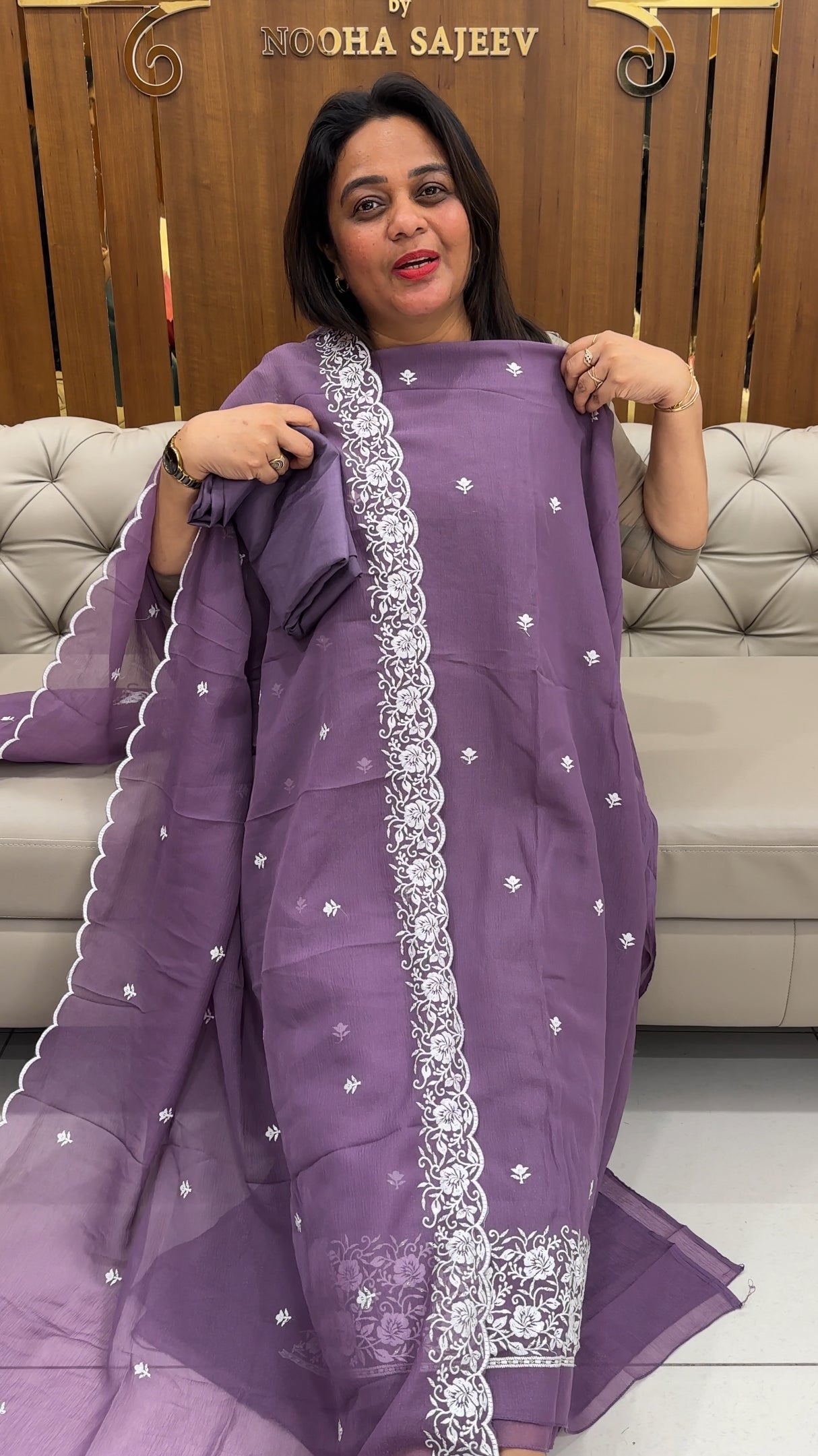 CRUSHED SHIMMER CHIFFON UNSTITCHED SALWAR SUITS - IHA 25812