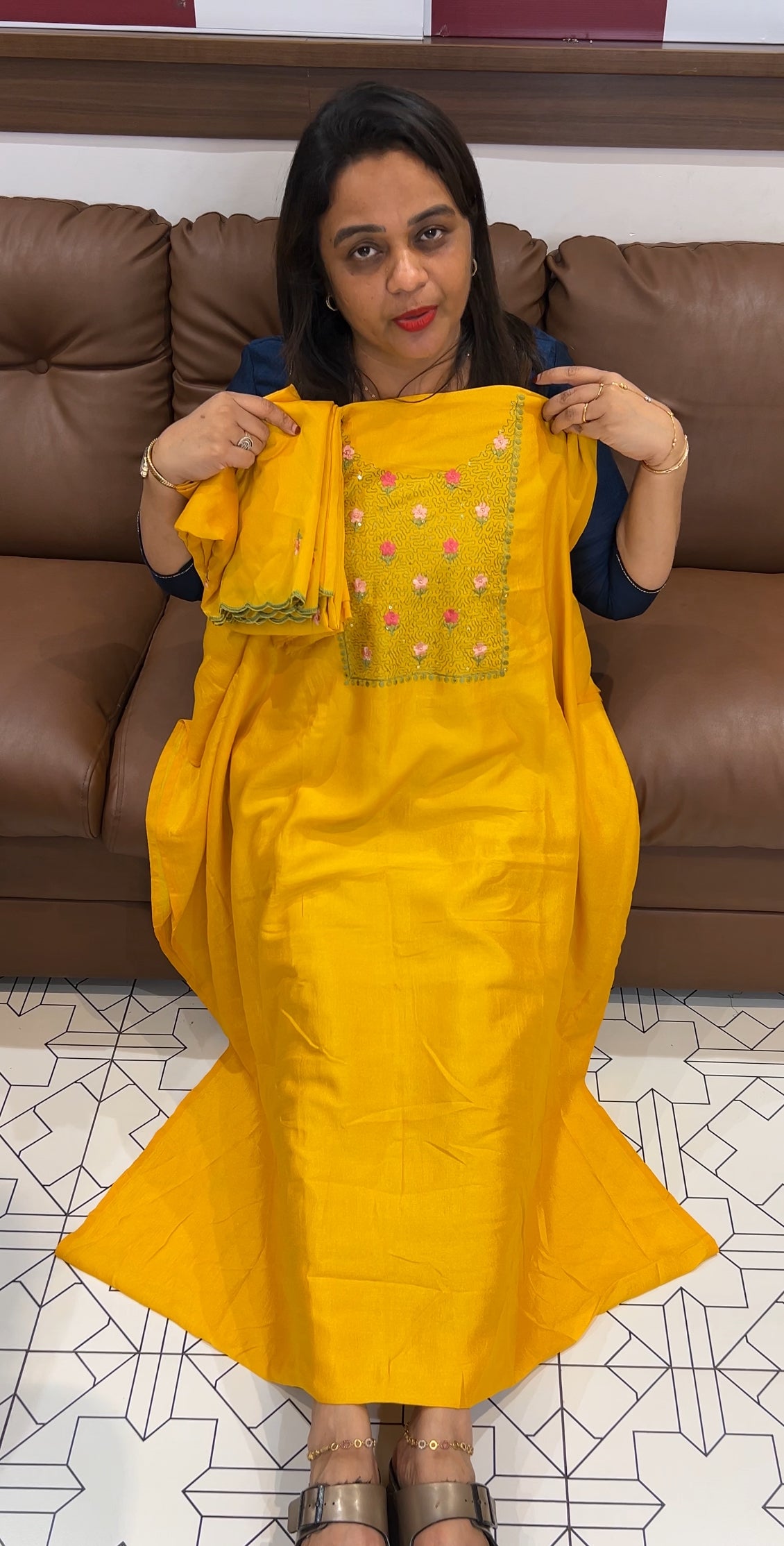 SEMI RAW SILK UNSTITCHED SALWAR SUITS - IHA 24570