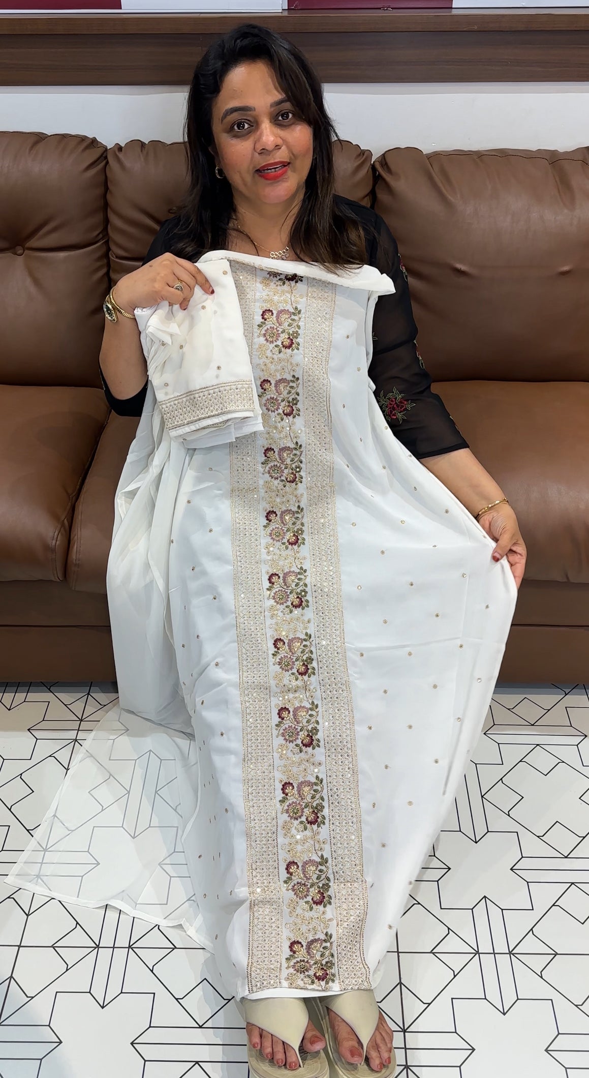 FAUX GEORGETTE UNSTITCHED SALWAR SUITS - IHA 24813