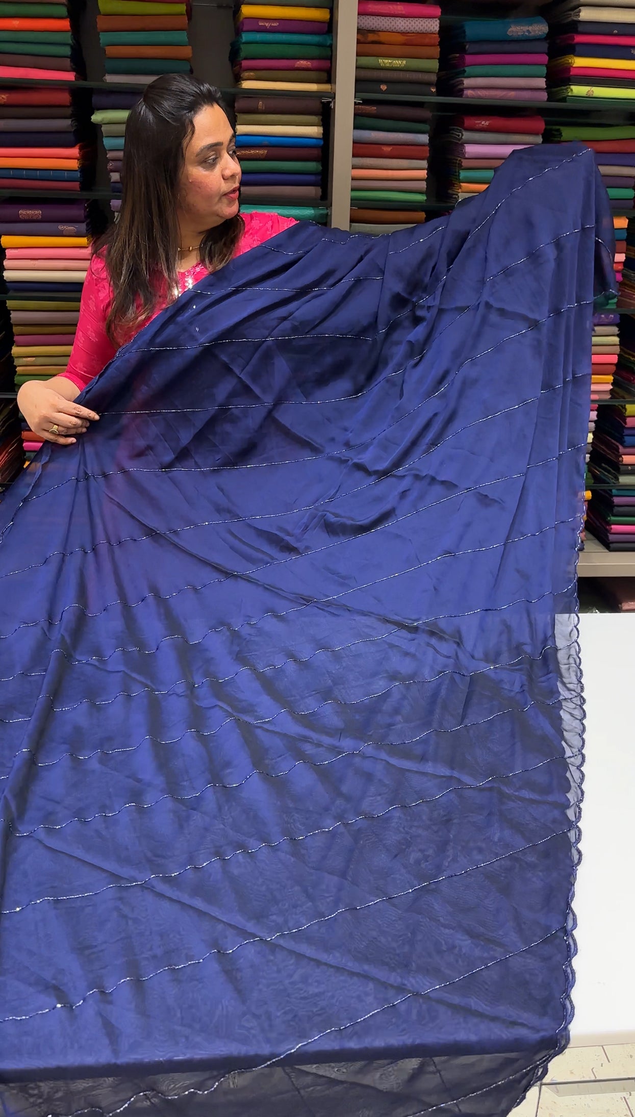 SILKY GEORGETTE SAREES - IHA 27289