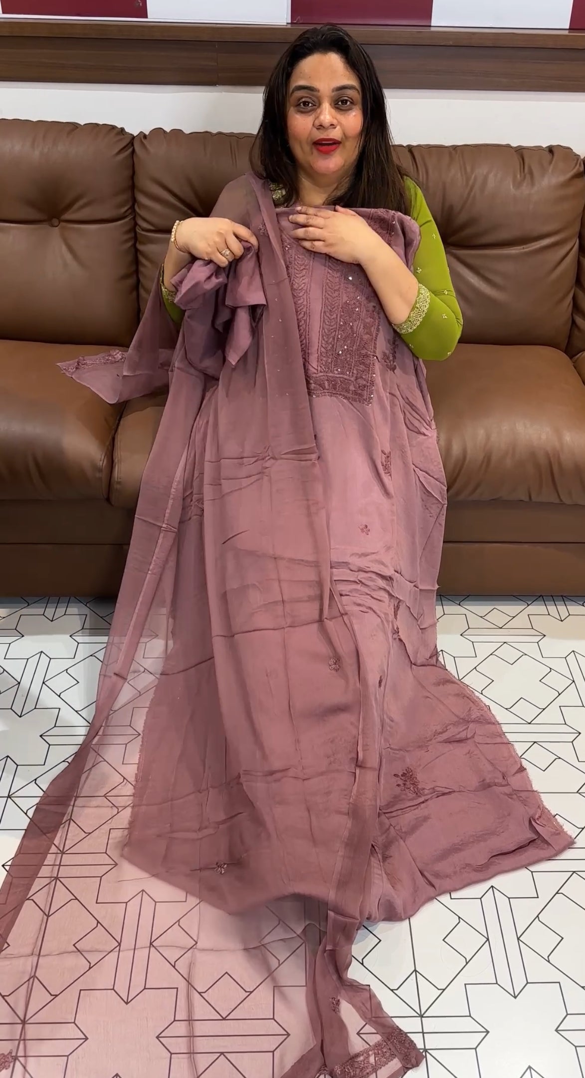 CHIKANKARI UNSTITCHED SALWAR SUITS - IHA 22154