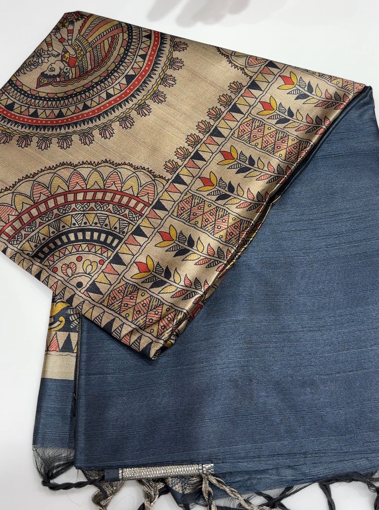 SEMI TUSSUR SAREES - IHA 27356