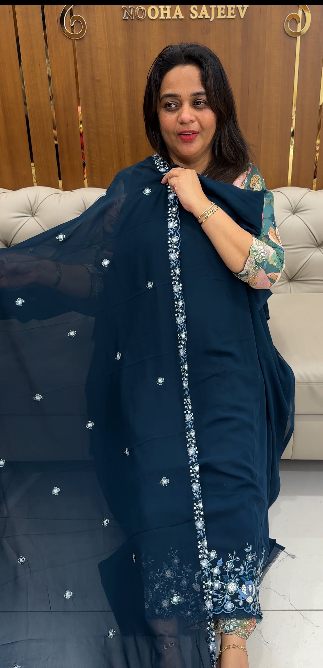 FAUX GEORGETTE UNSTITCHED SALWAR SUITS - IHA 25719