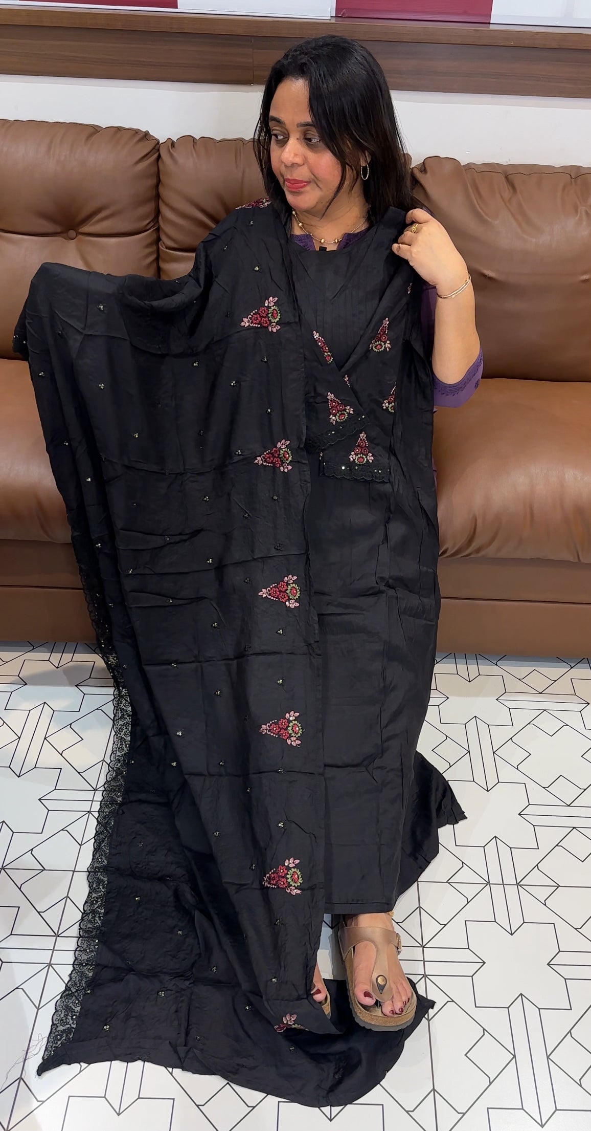 MUSLIN TOP, BOTTOM AND DUPATTA - IHA 27174