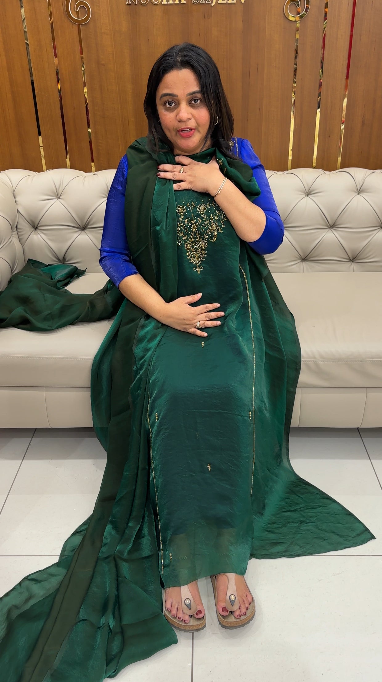 FORWARD VELVET ORGANZA UNSTITCHED SALWAR SUITS - IHA 27092