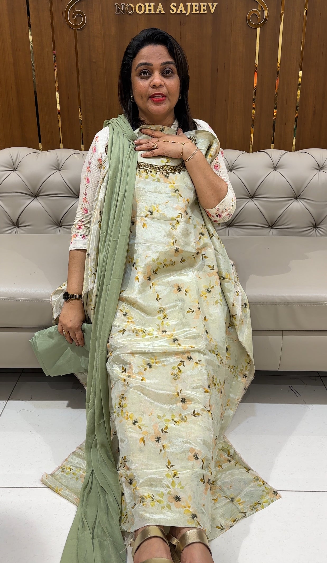 TISSUE UNSTITCHED SALWAR SUITS - IHA 25073