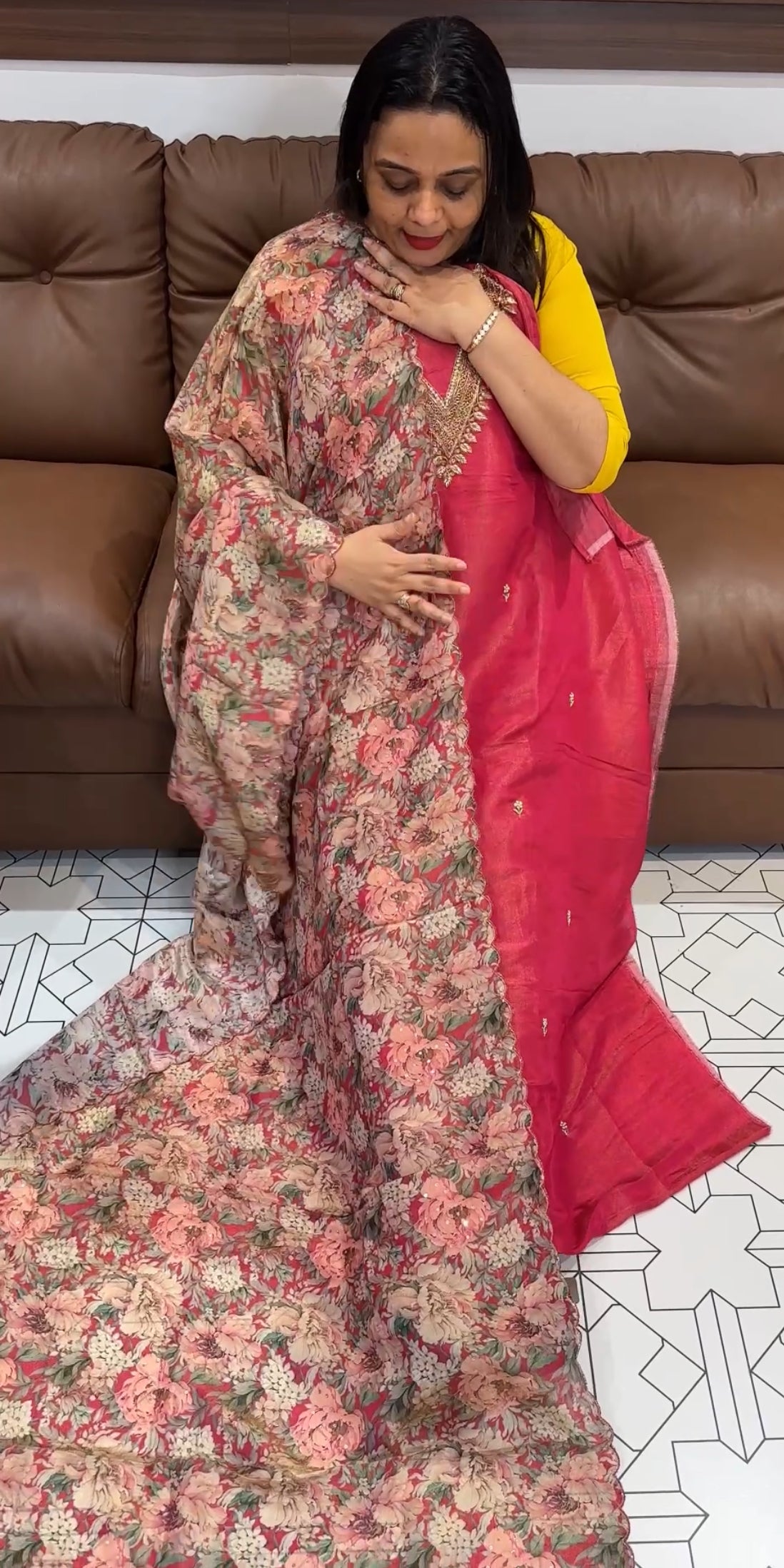 BANARASI TISSUE UNSTITCHED SALWAR SUITS - IHA 22206