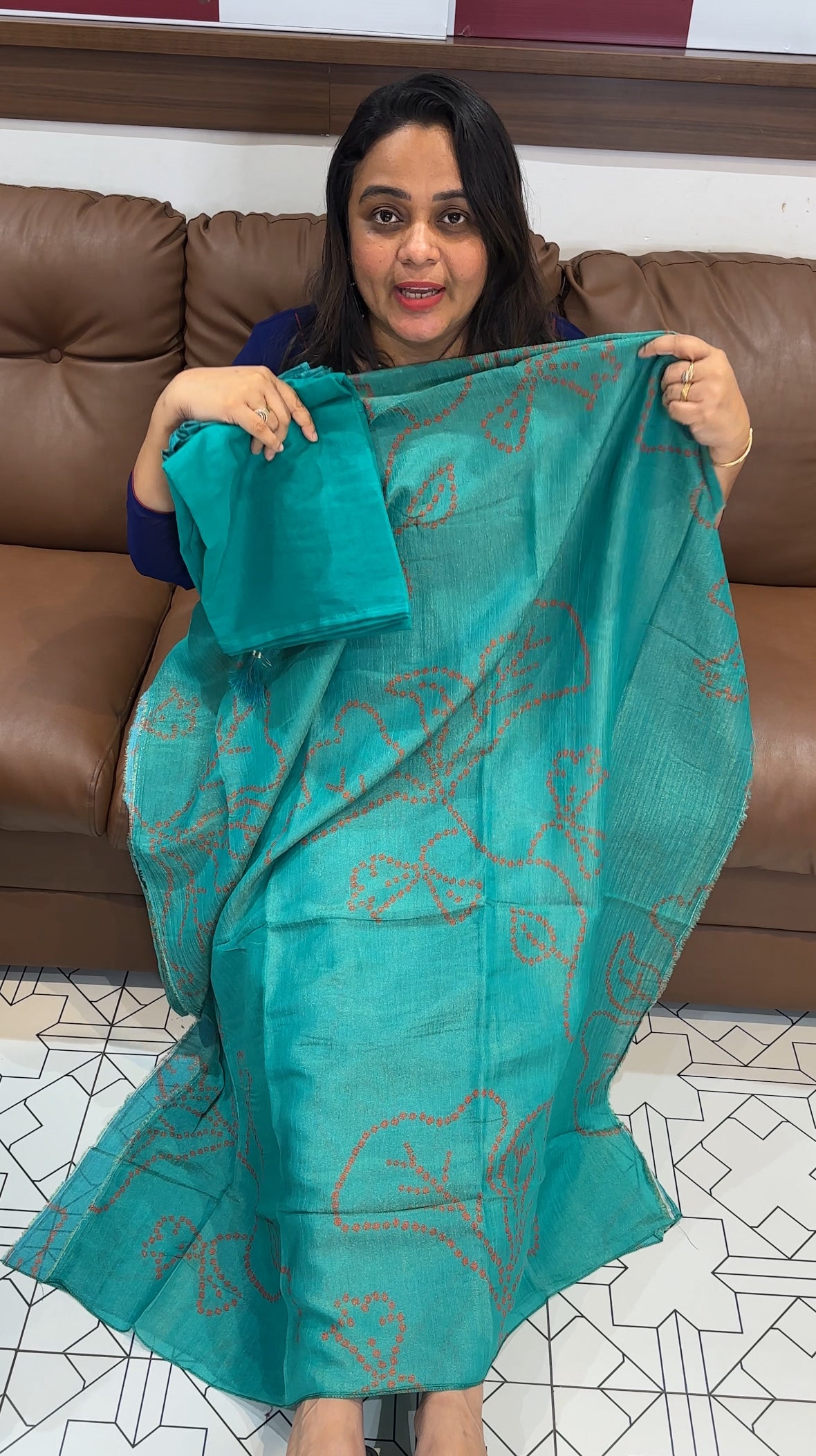 CRUSHED TISSUE UNSSTITCHEED SALWAR SUITS - IHA 27890