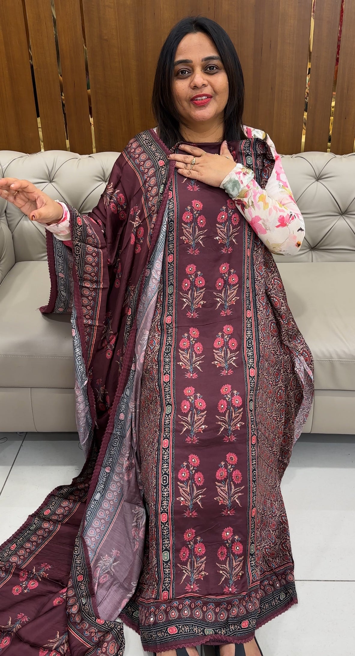 MODAL SILK UNSTITCHED SALWAR SUITS - IHA 26090