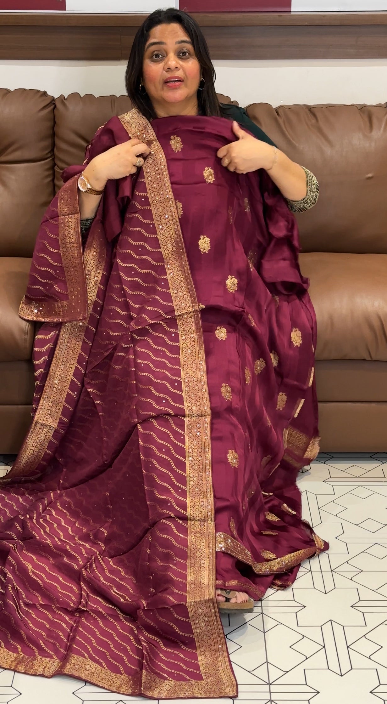 SATIN KATAN UNSTITCHED SALWAR SUITS - IHA 27390