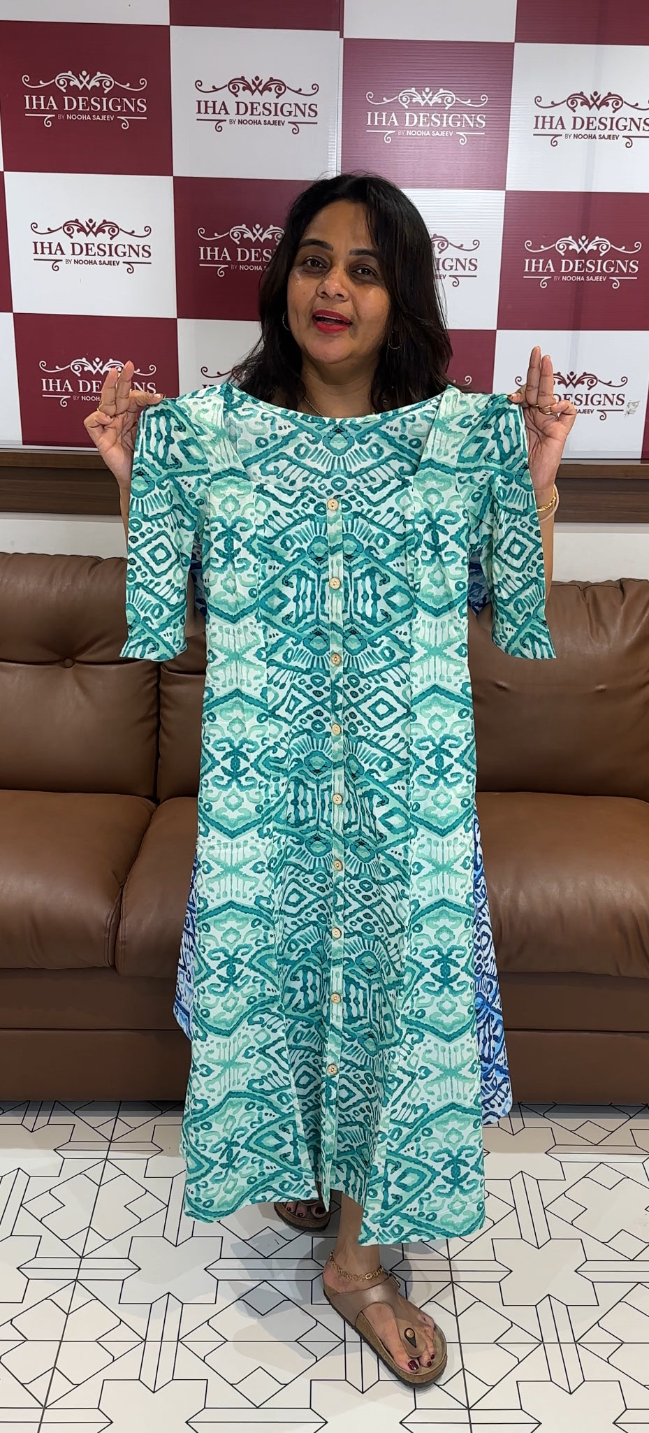 IHA'S IN-HOUSE COTTON PRINTED FROCKS - IHA 26321