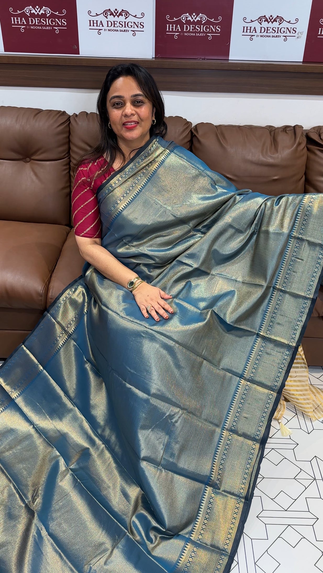 SEMI BROCADE SAREES - IHA 24662