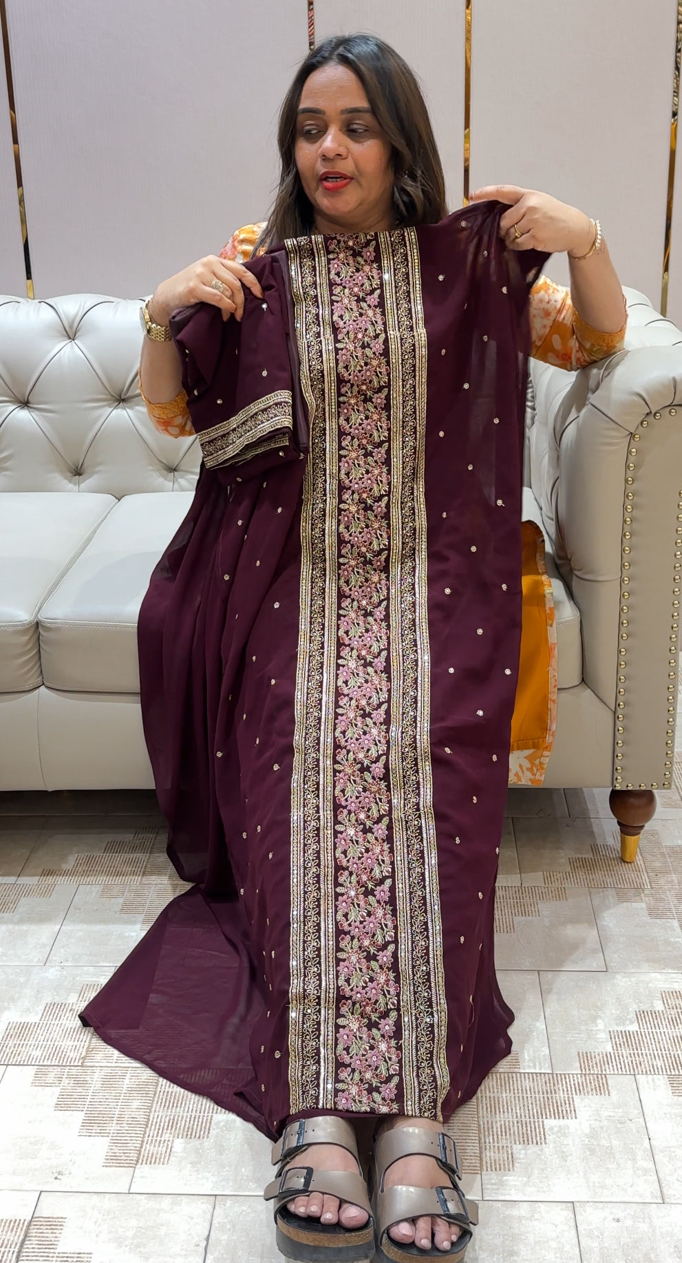 FAUX GEORGETTE UNSTITCHED SALWAR SUITS - IHA 22209