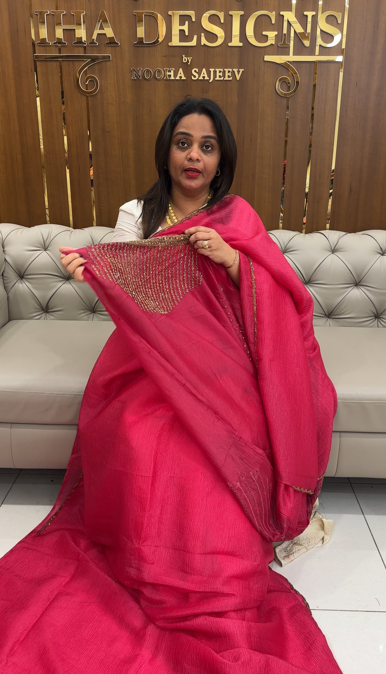 CRUSHED TISSUE SAREES - IHA 25591