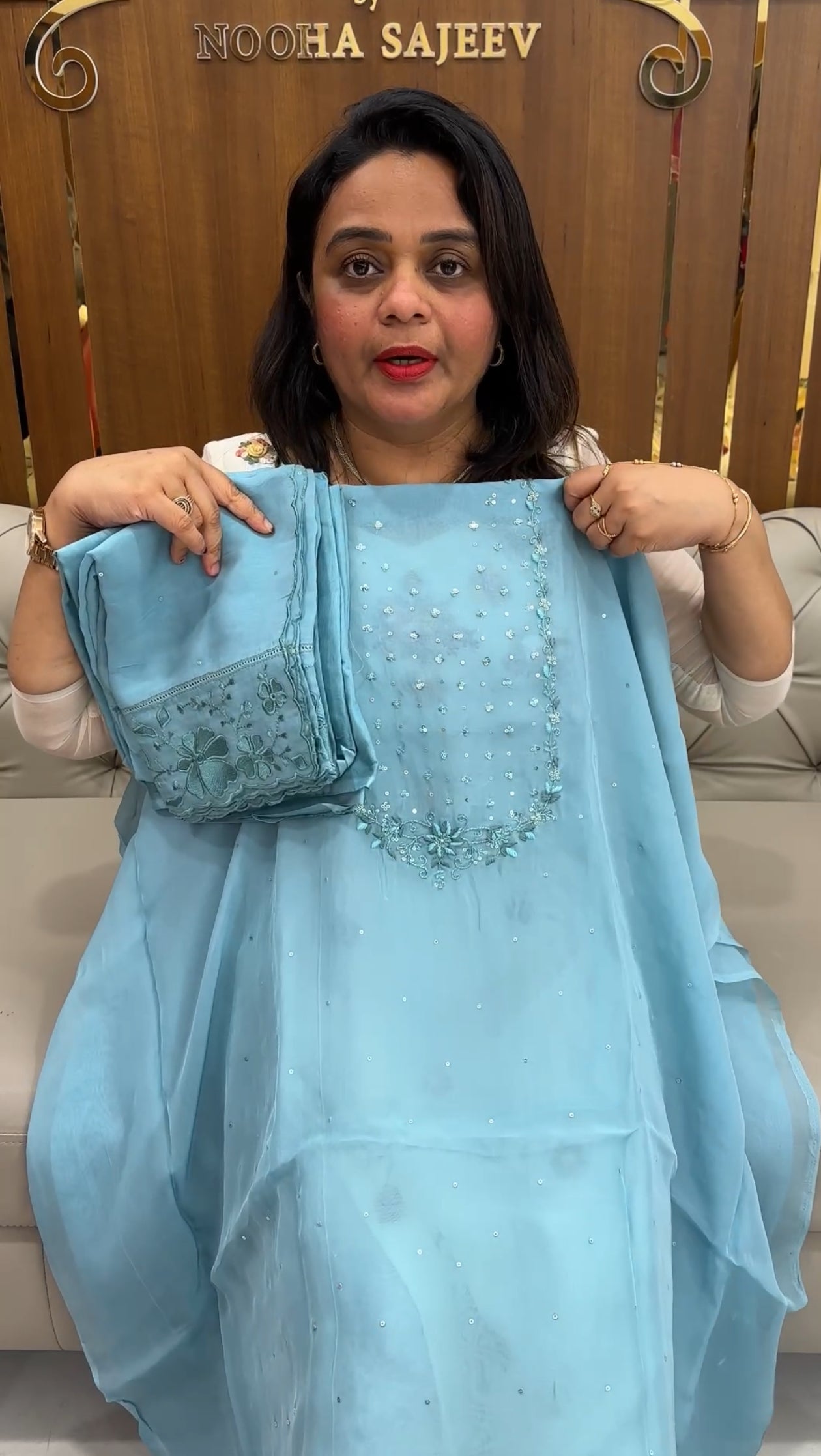 VISCOSE ORGANZA UNSTITCHED SALWAR SUITS - IHA 25914