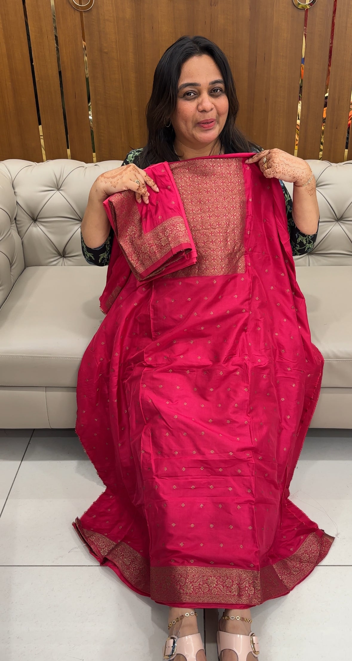 SEMI BANARASI UNSTITCHED SALWAR SUITS - IHA 27420