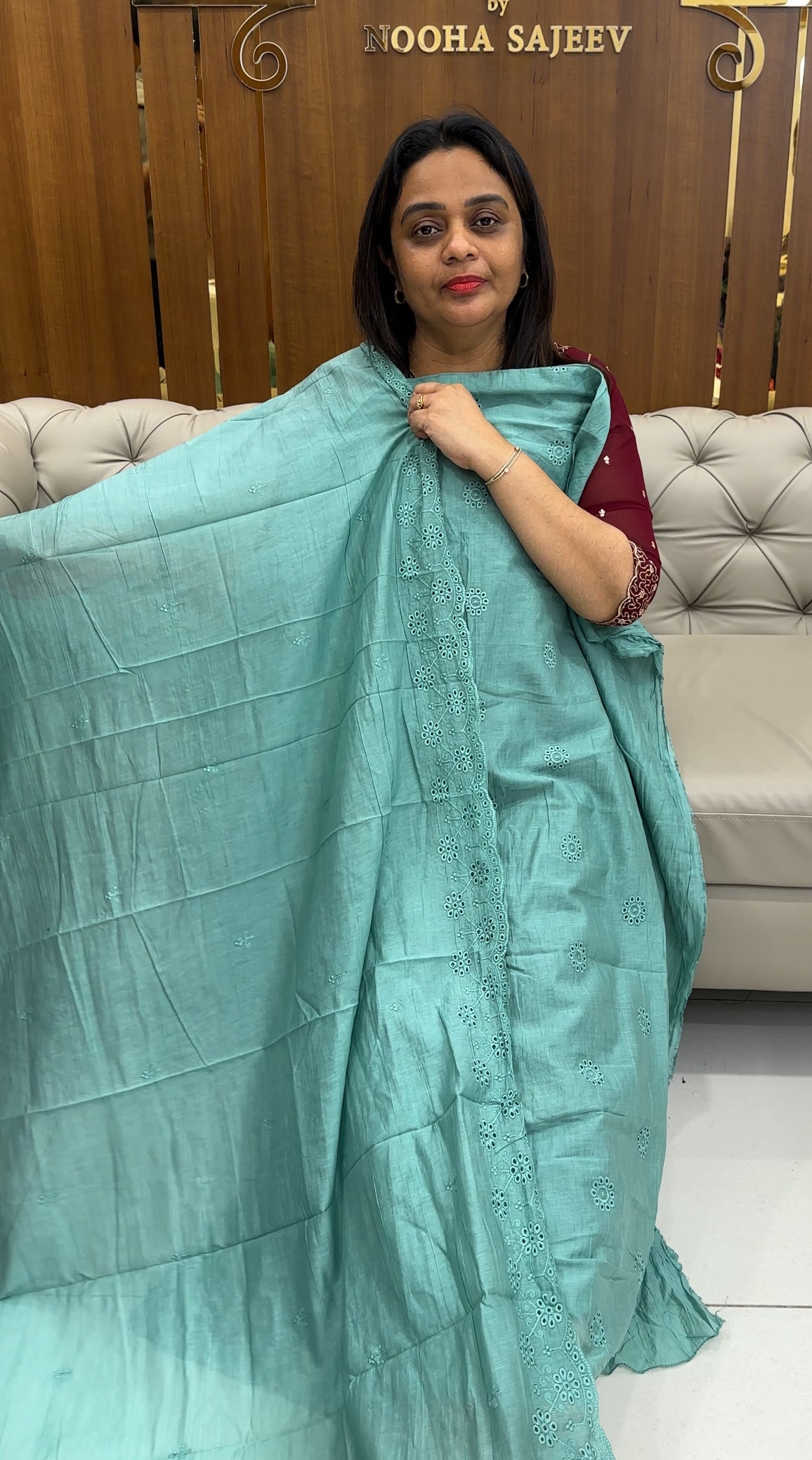 MALAI CHANDERI UNSTITCHED SALWAR SUITS - IHA 25237