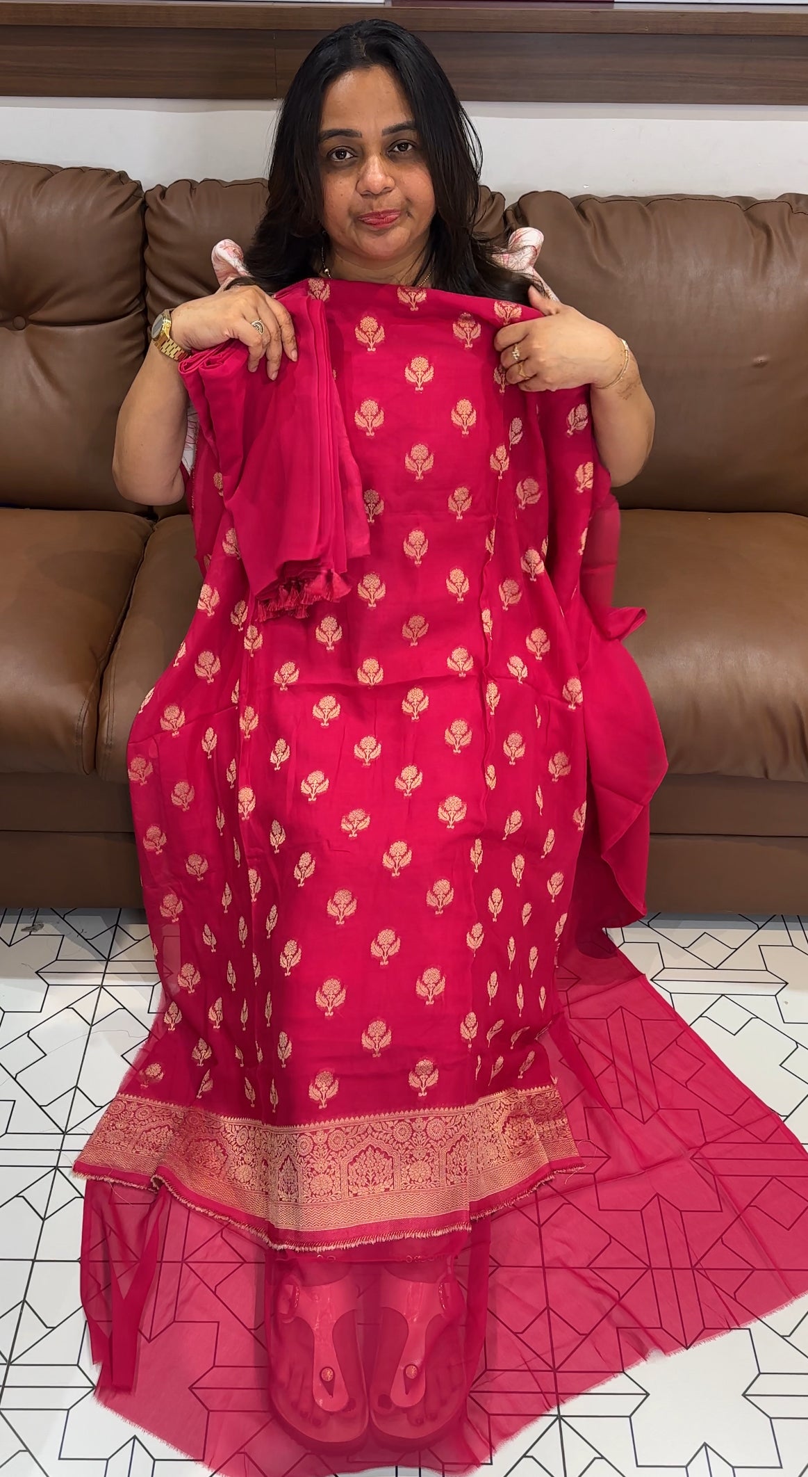 SEMI BANARASI UNSTITCHED SALWAR SUITS - IHA 27681