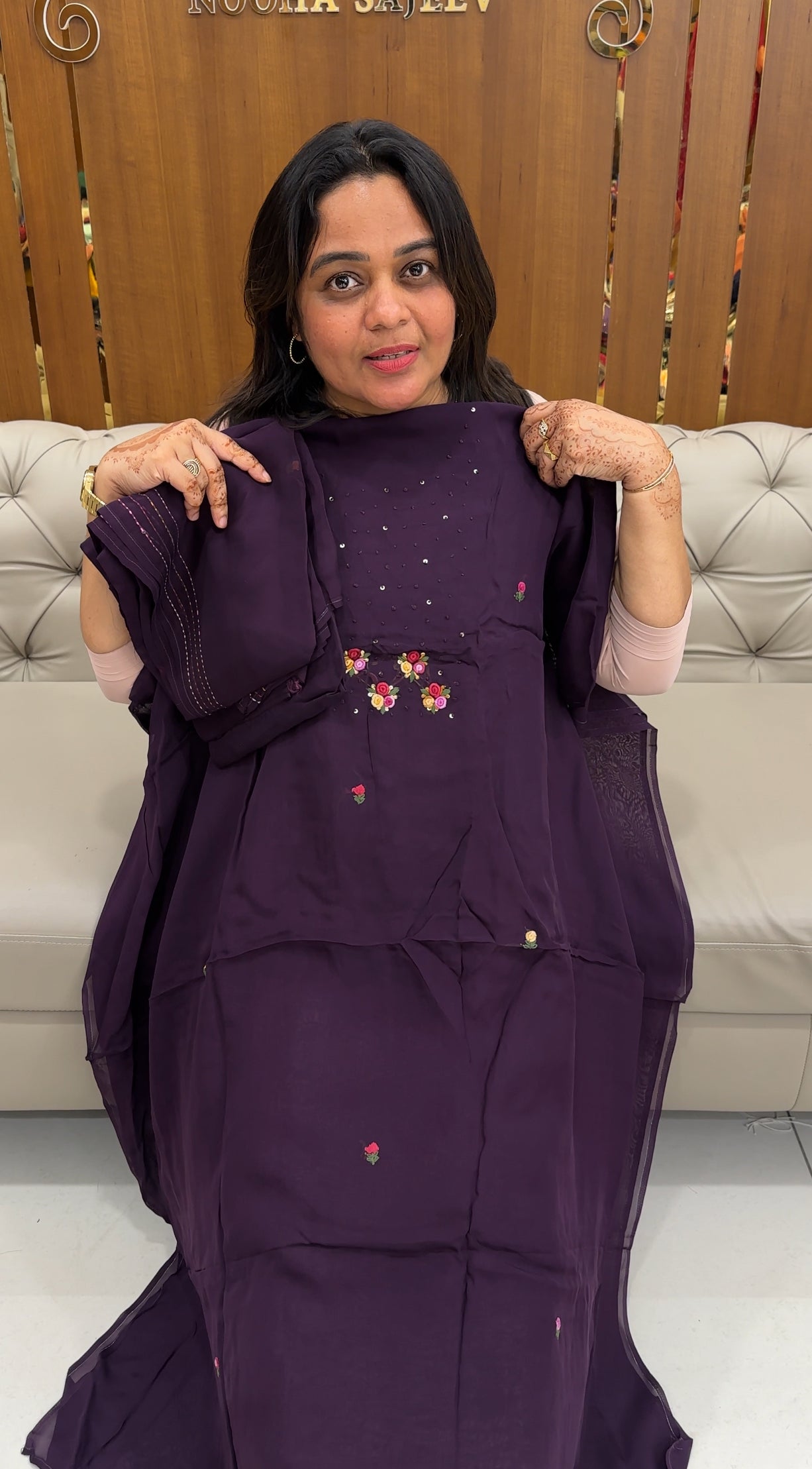 VISCOSE ORGANZA UNSTITCHED SLWAR SUITS - IHA 27585