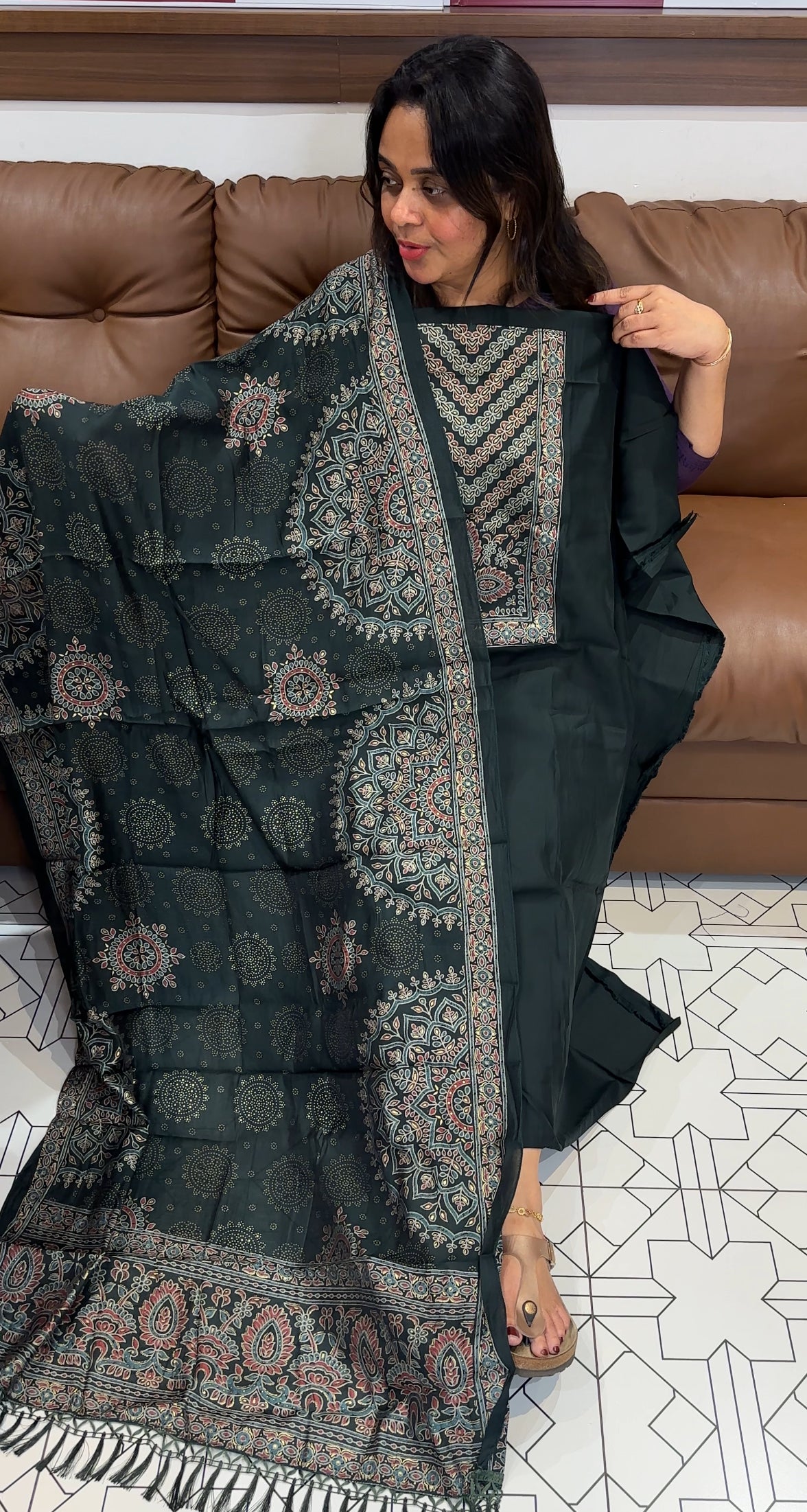 SEMI MODAL UNSTITCHED SALWAR SUITS - IHA 27155