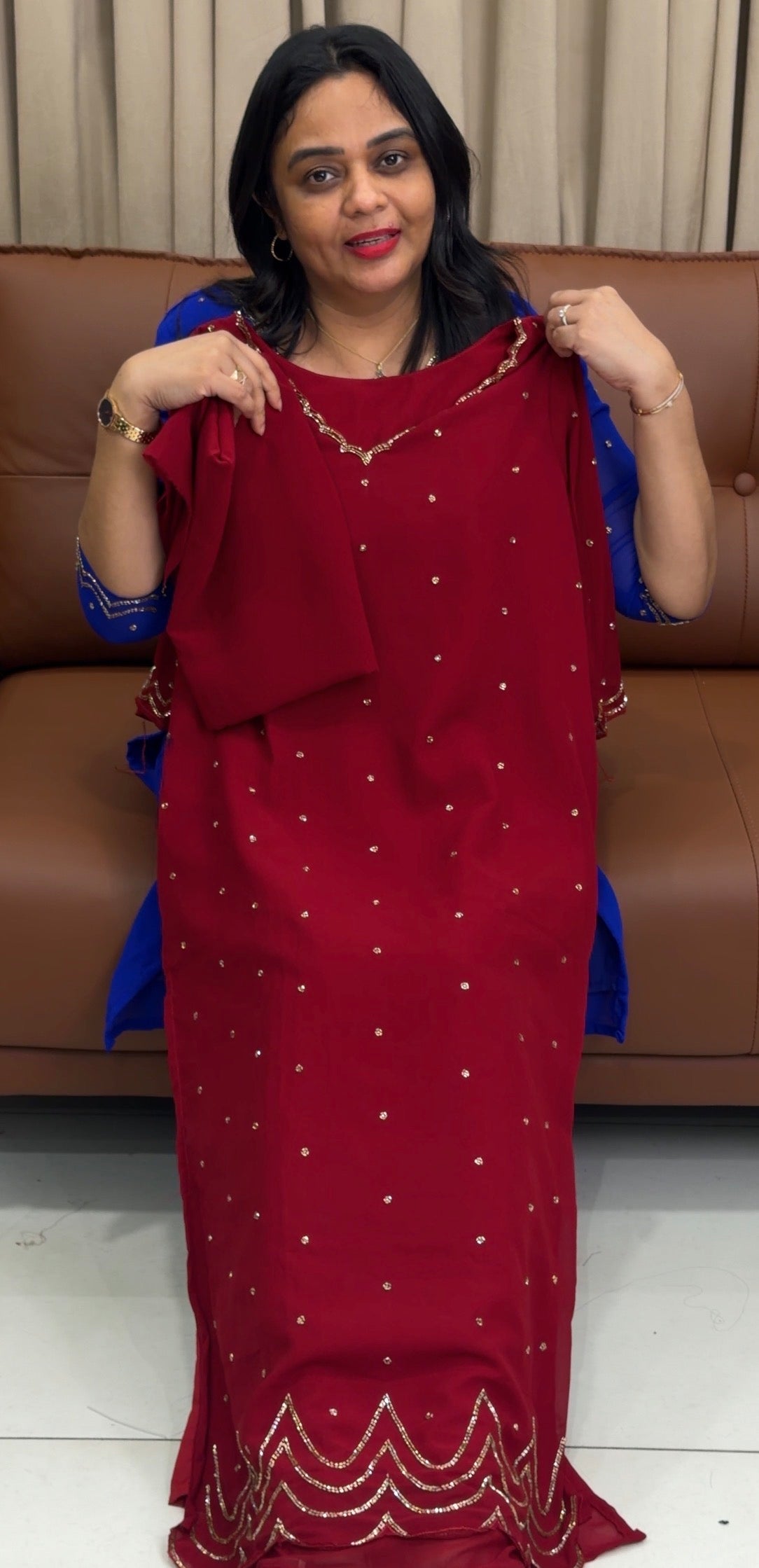 FORWARD FAUX GEORGETTE TOP,BOTTOM AND DUPATTA - IHA 33767