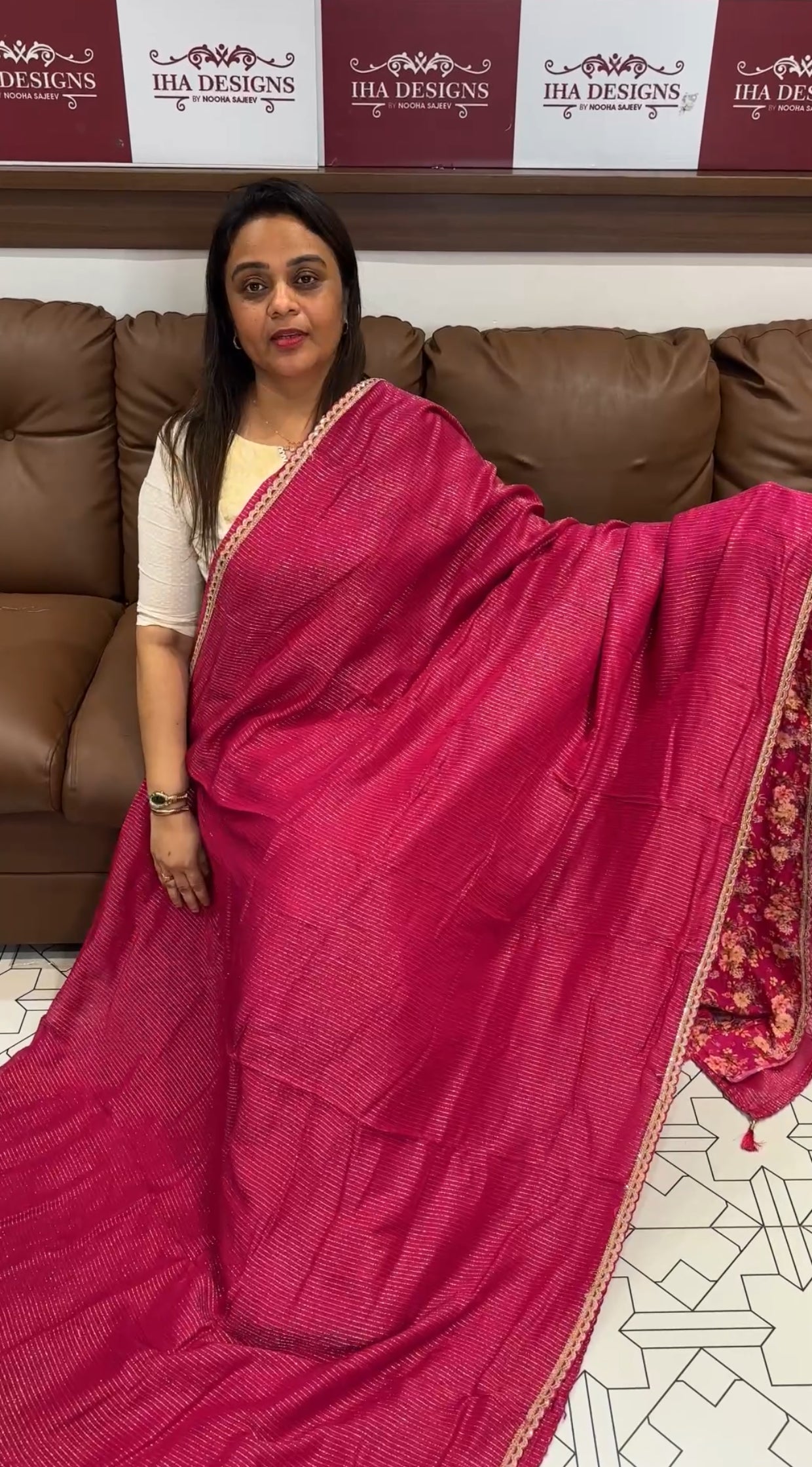 HAND WORKED SILK SAREES - IHA 24695