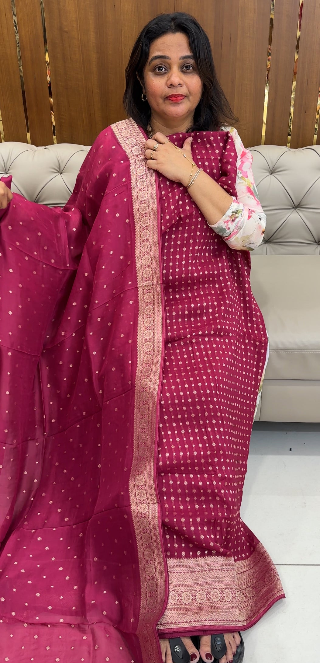 VISCOSE GEORGETTE UNSTITCHED SALWAR SUITS - IHA 26111