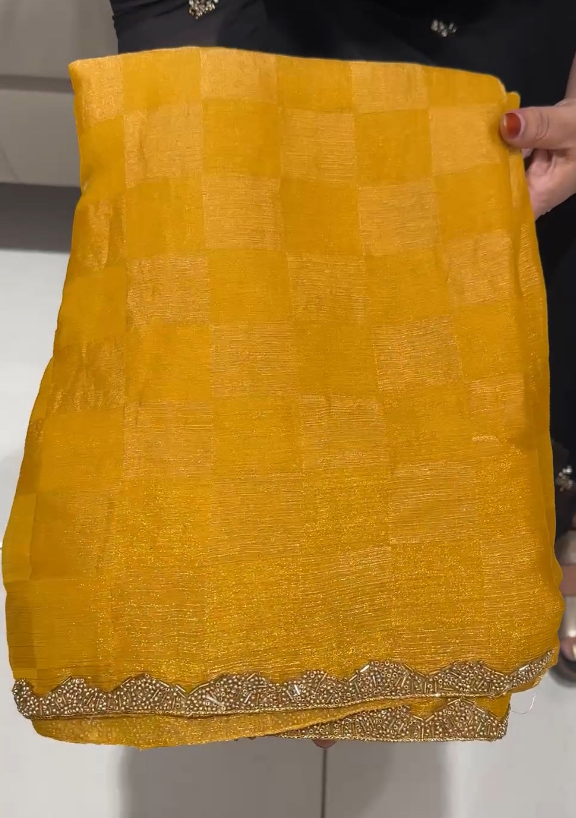 HAND WORKED GEORGETTE SAREES - IHA 24349