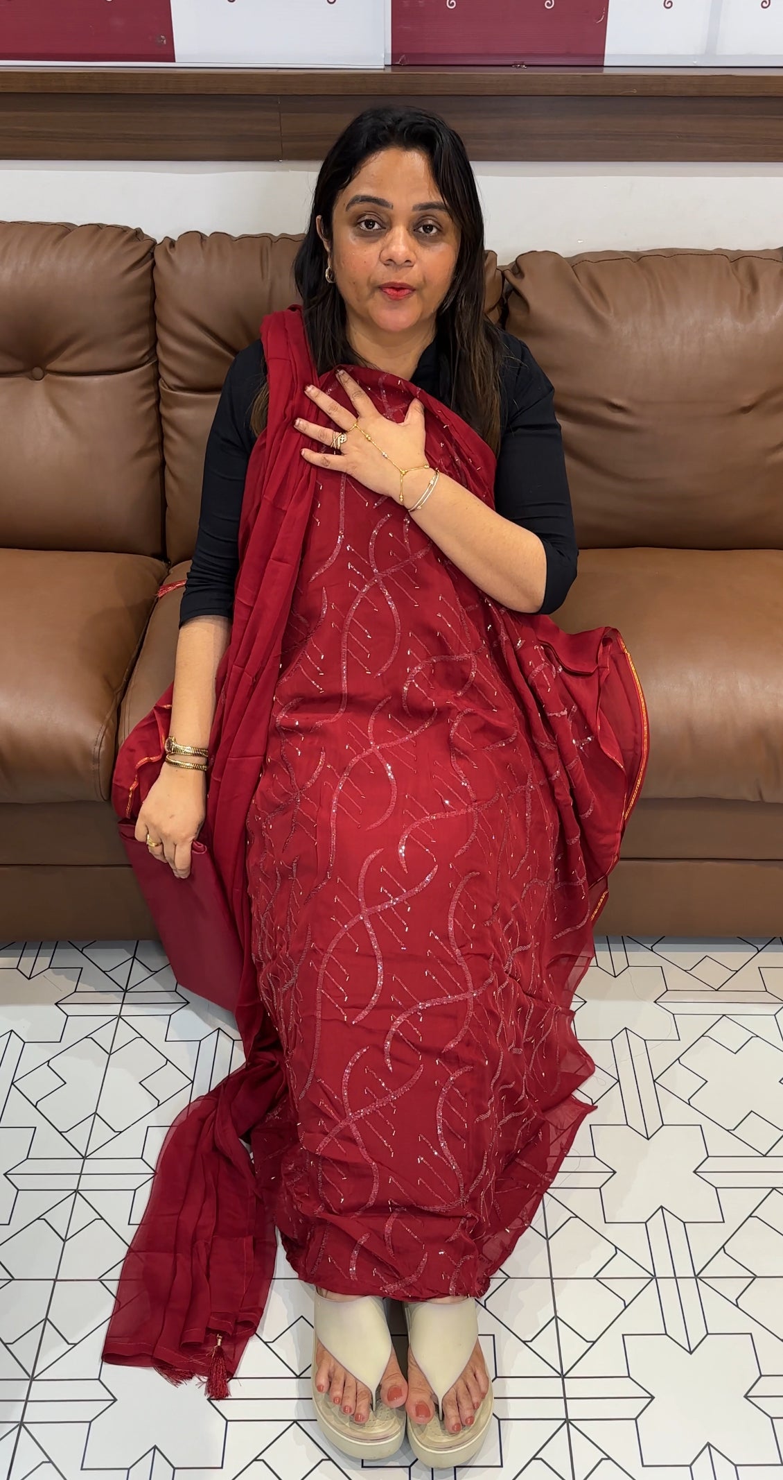 VISCOSE ORGANZA UNSTITCHED SALWAR SUITS - IHA 24768