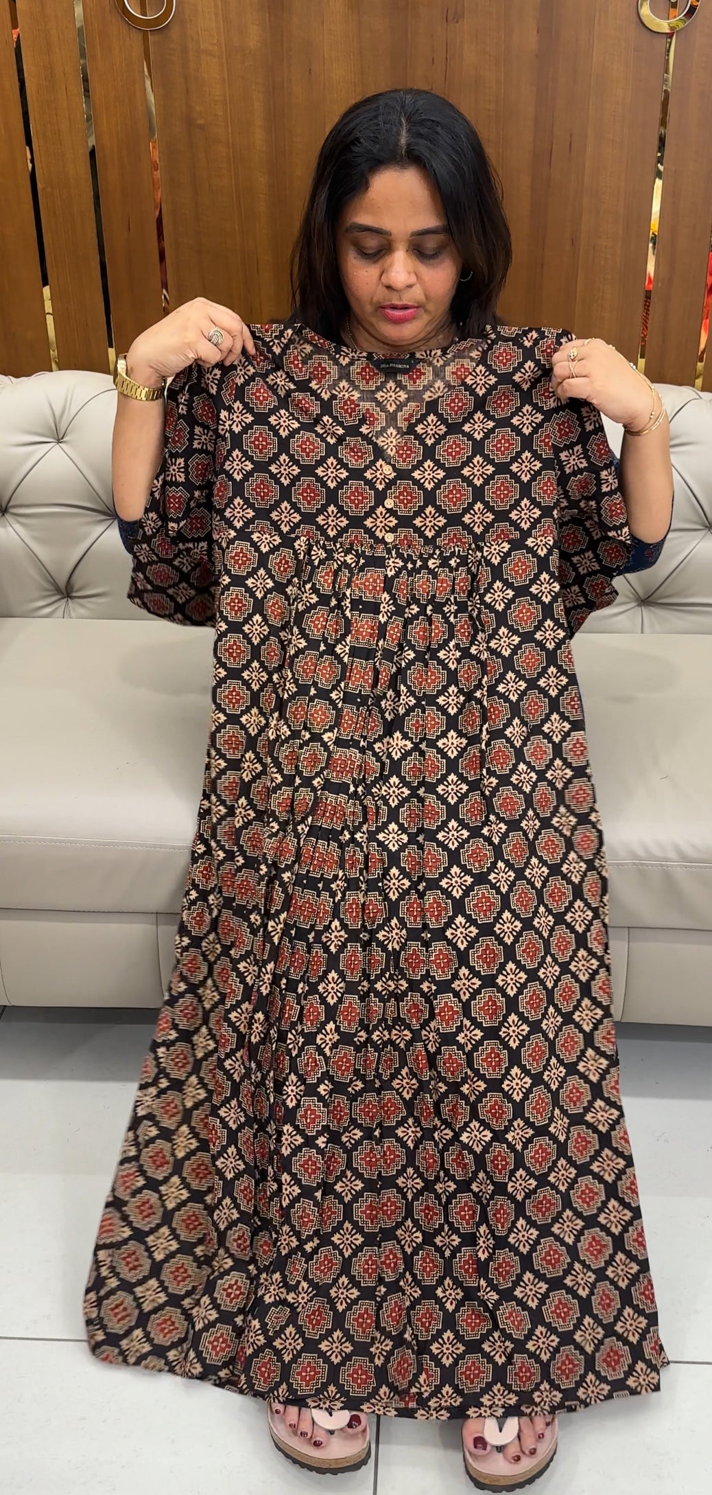 PRINTED COTTON ALINE TOPS - IHA 26980