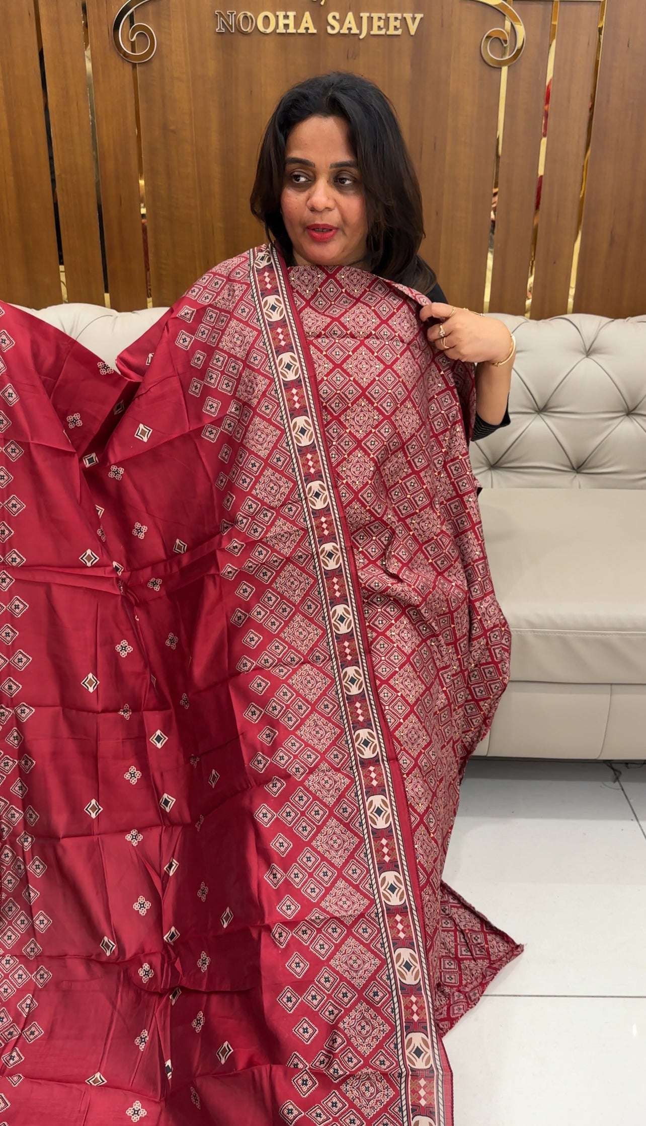 AJRAKH PRINTED UNSTITCHED SALWAR SUITS - IHA 25903
