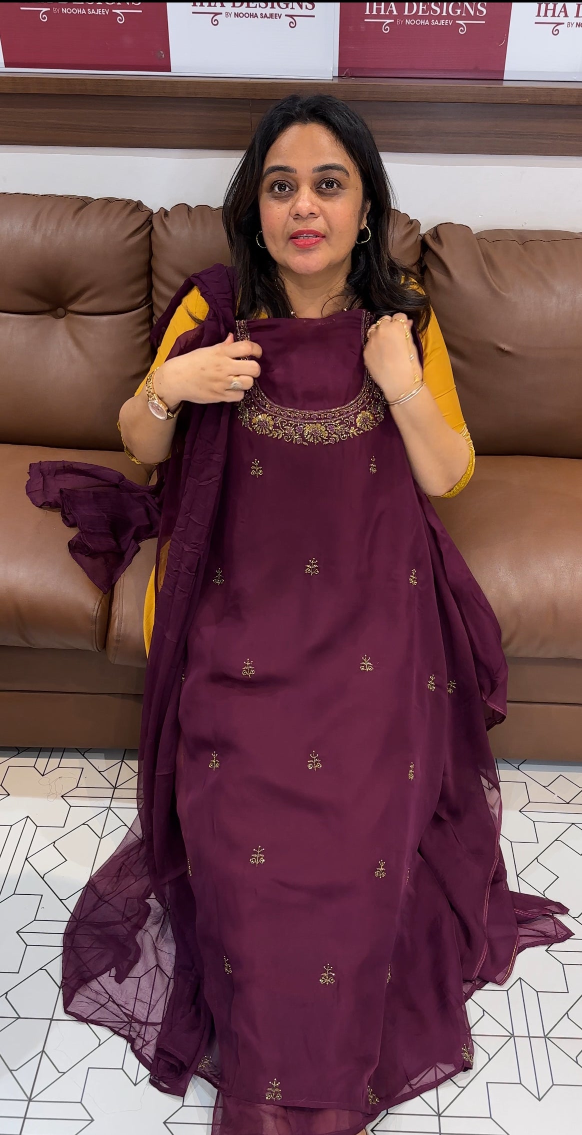 HANDWORKED ORGANZA UNSTITCHED SALWAR SUITS - IHA 26664