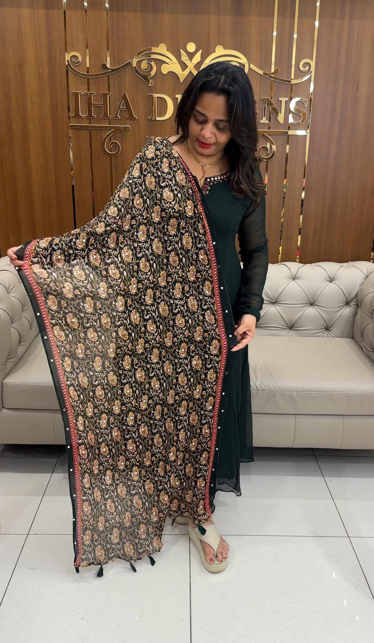 IHA'S IN-HOUSE A-LINE TOP AND DUPATTA - IHA 26964