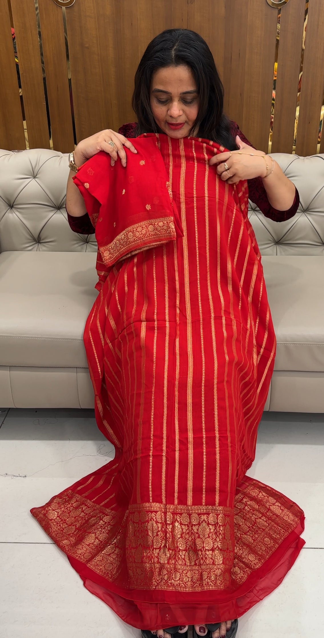 GEORGETTE BANARASI UNSTITCHED SALWAR SUITS - IHA 26039