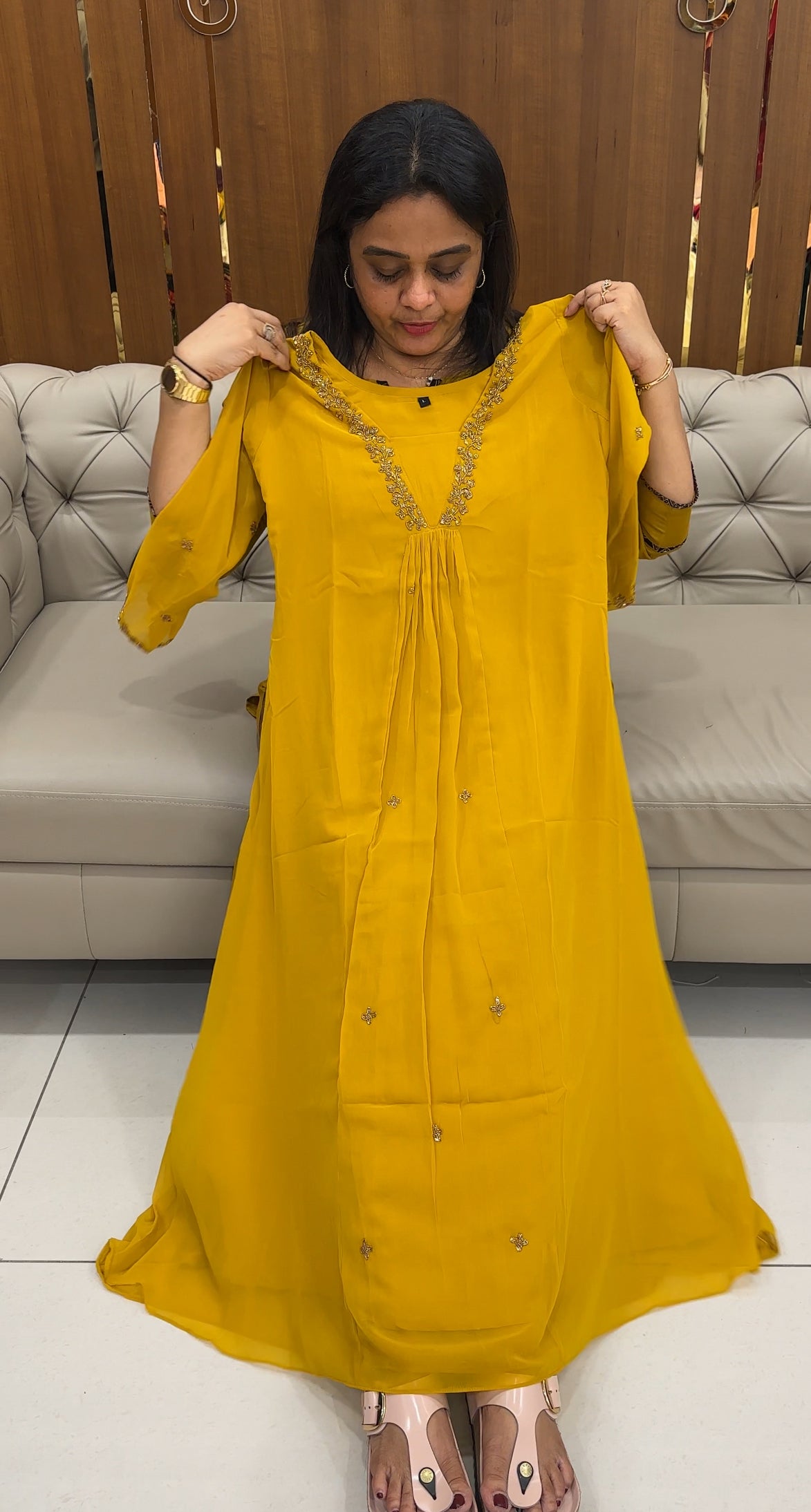 FAUX GEORGETTE ALINE TOPS - IHA 26781