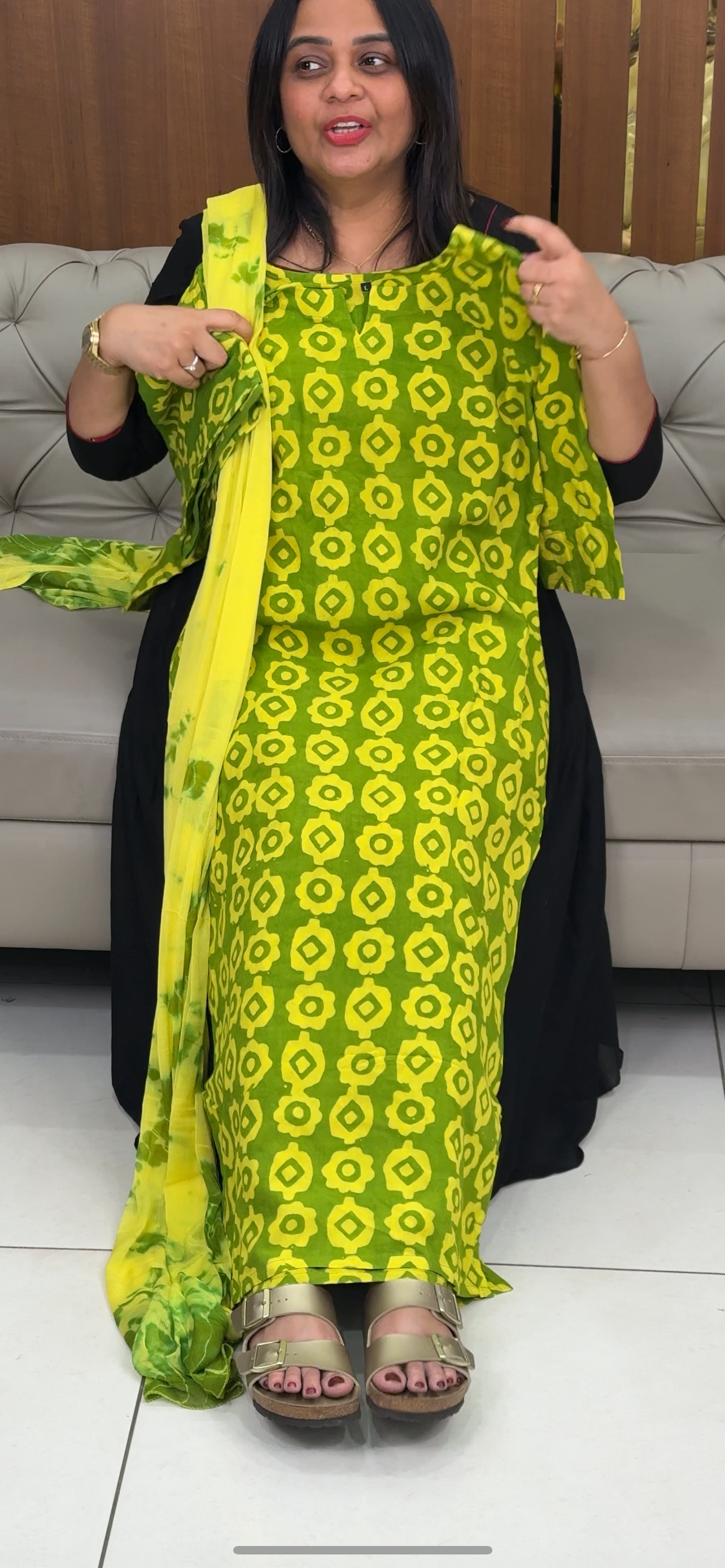 BATIK PRINTED TOP, BOTTOM AND DUPATTA - IHA 29750