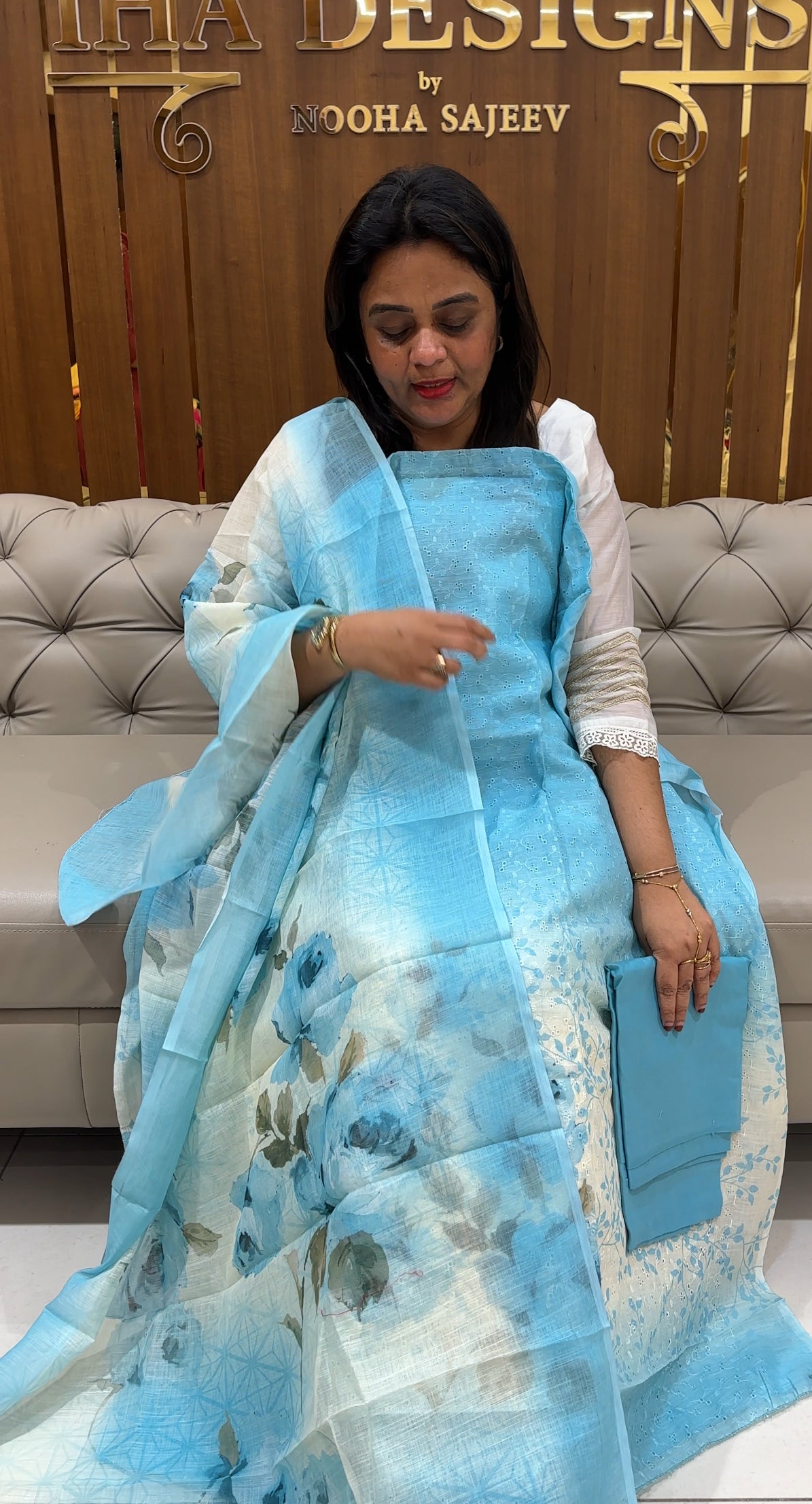 COTTON PRINTED UNSTITCHED SALWAR SUITS - IHA 24873