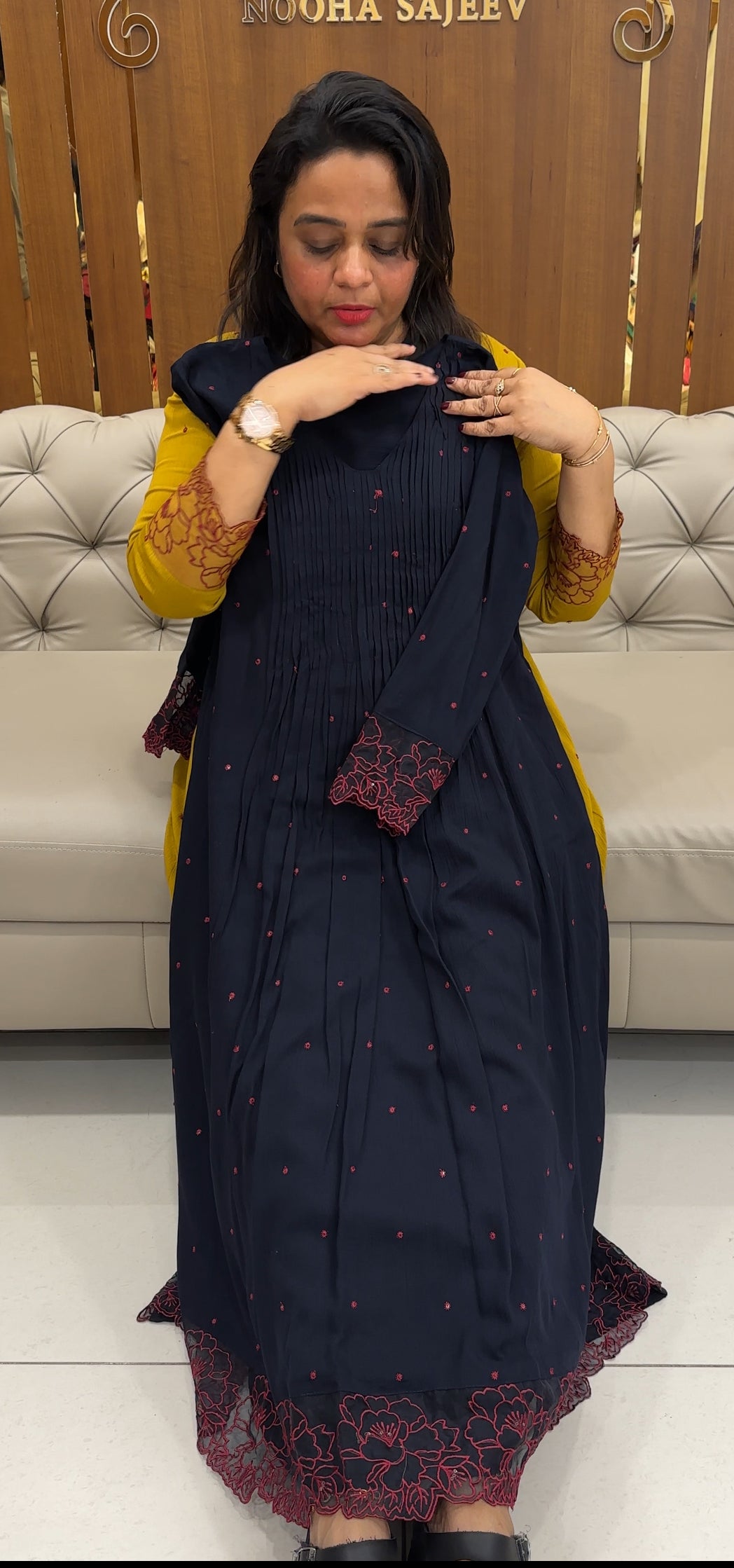 CRUSHED RAYON ALINE TOP - IHA 25752