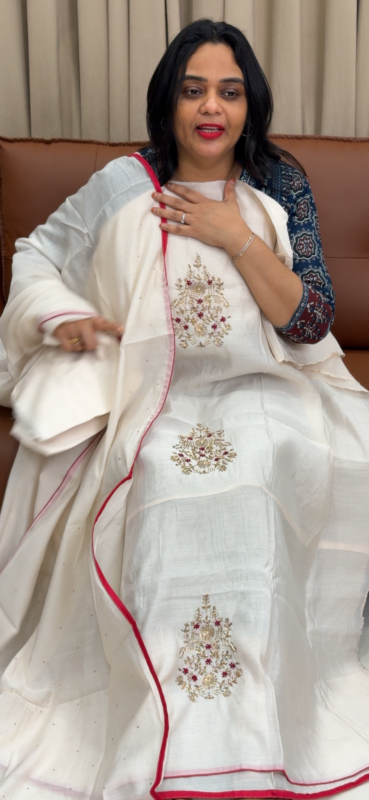 MUL CHANDERI UNSTITCHED SALWRA SUITS - IHA 33760