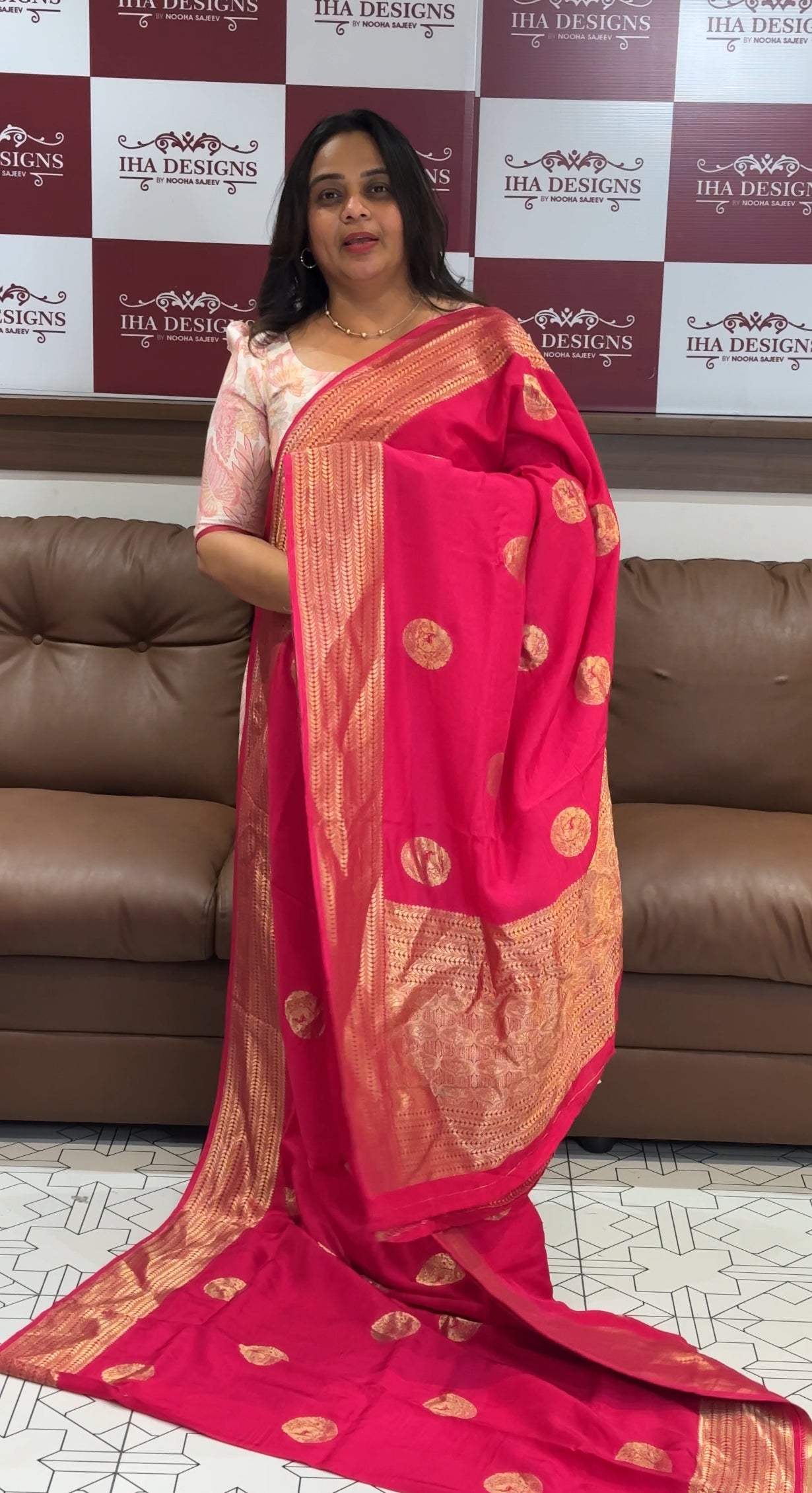 SEMI BANARASI SAREES - IHA 27676