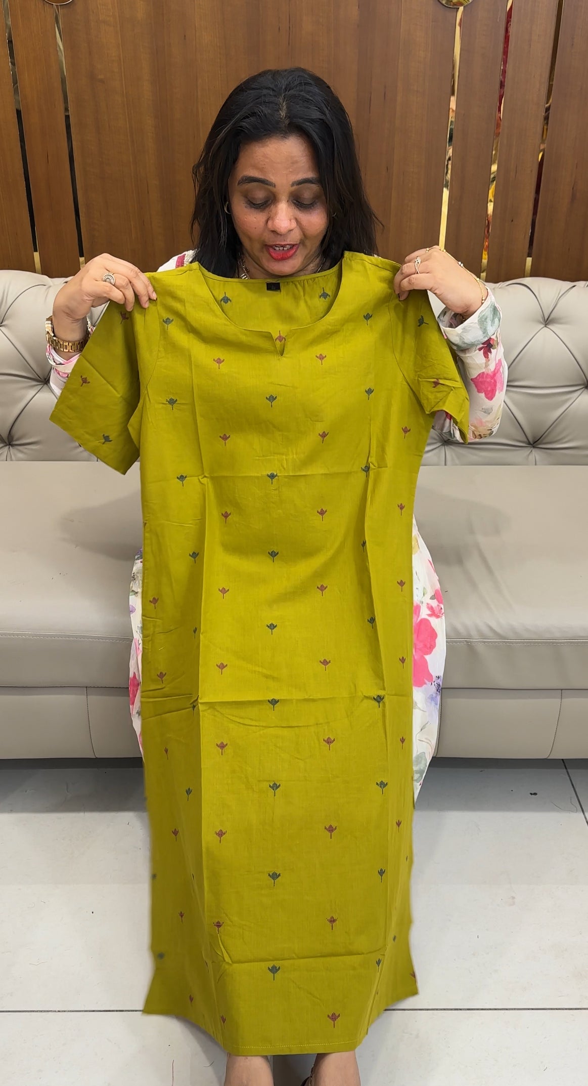 HAND LOOM COTTON LONG TOPS - IHA 26118