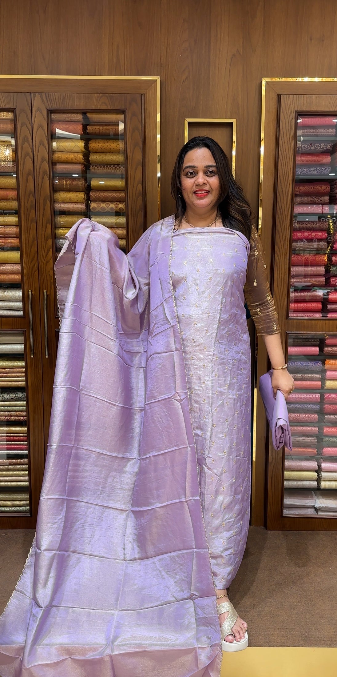 TISSUE UNSTITCHED SALWAR SUITS - IHA 22684