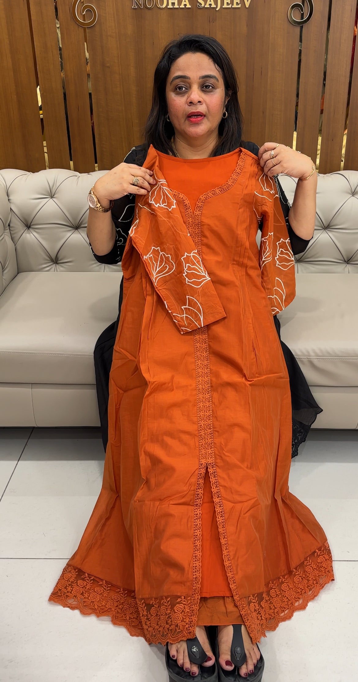 IHA'S IN-HOUSE MALAI CHANDERI ALINE TOPS - IHA 25916