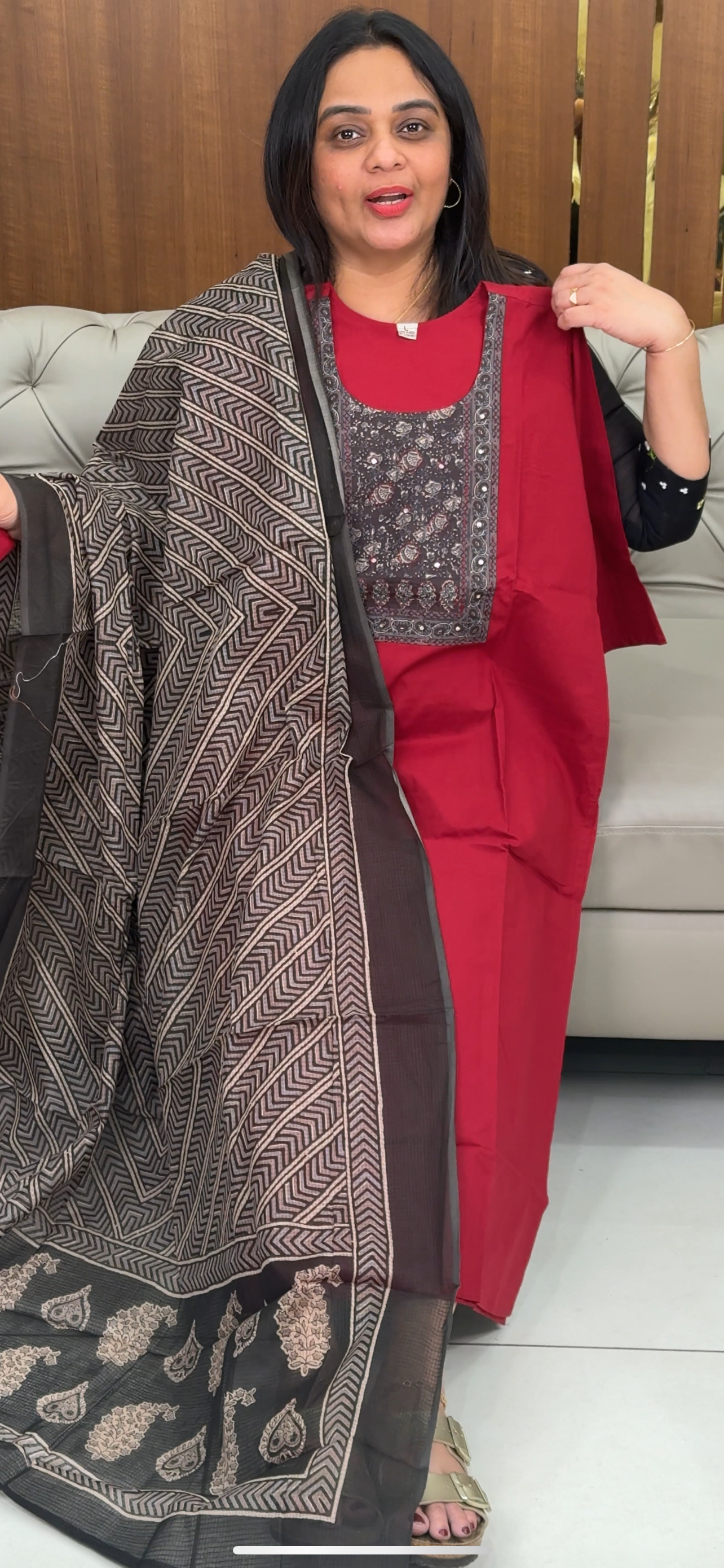 COTTON TOP, BOTTOM AND DUPATTA - IHA 29748