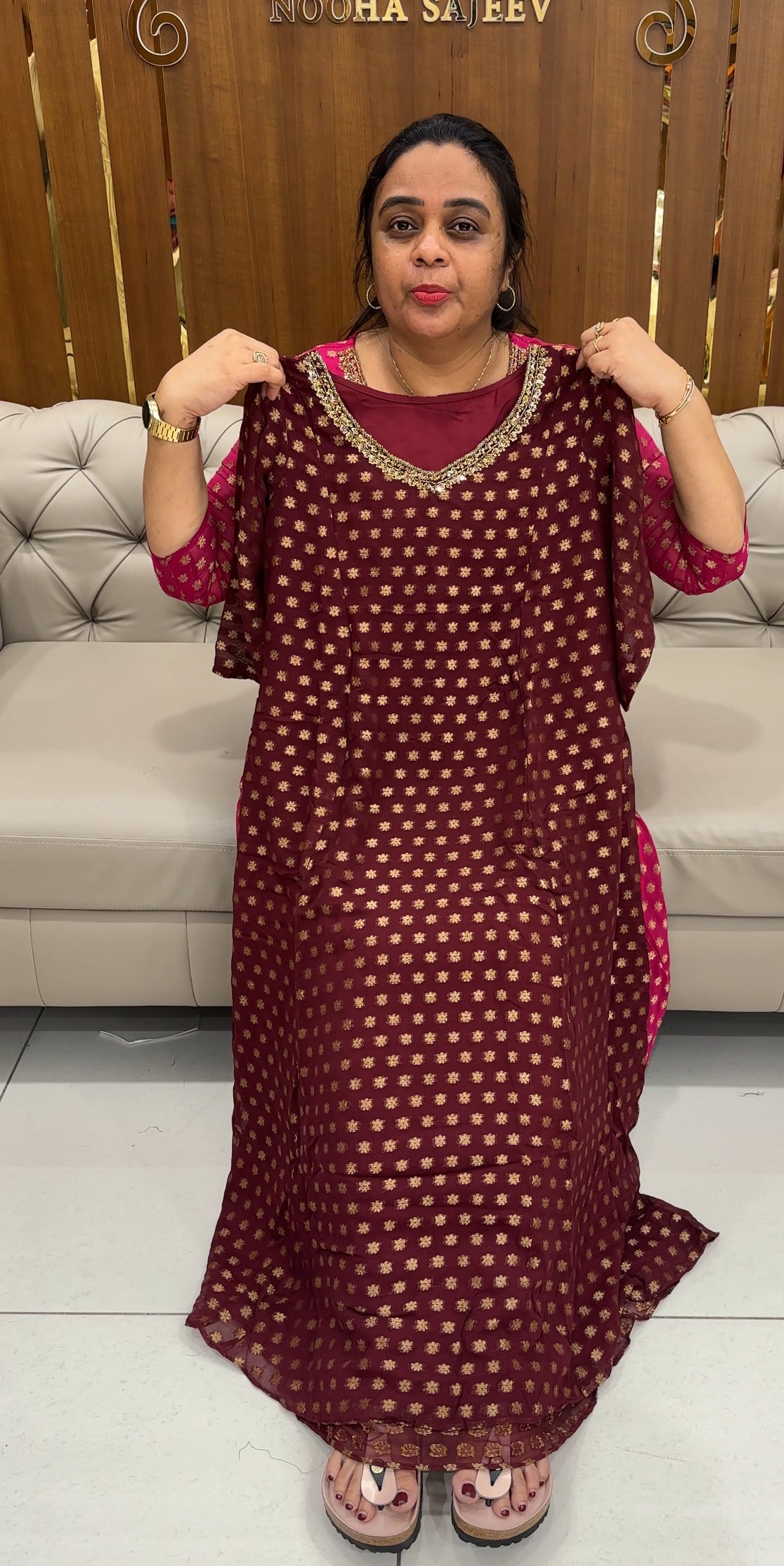 IHA'S IN-HOUSE GEORGETTE ALINE TOPS - IHA 26743