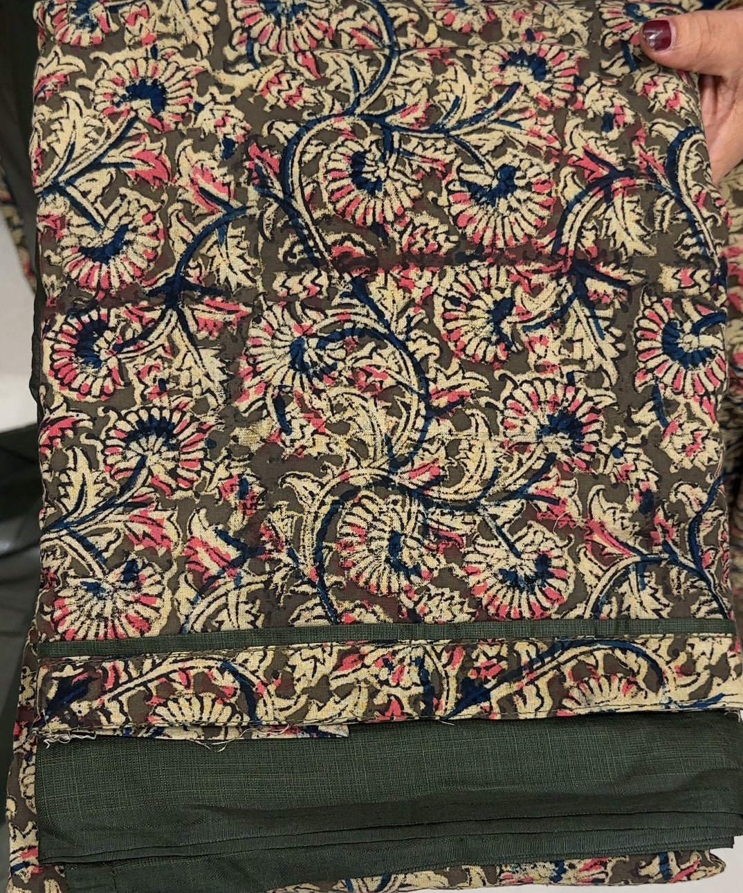 KALAMKARI UNSTITCHED SALWAR SUITS - IHA 25686