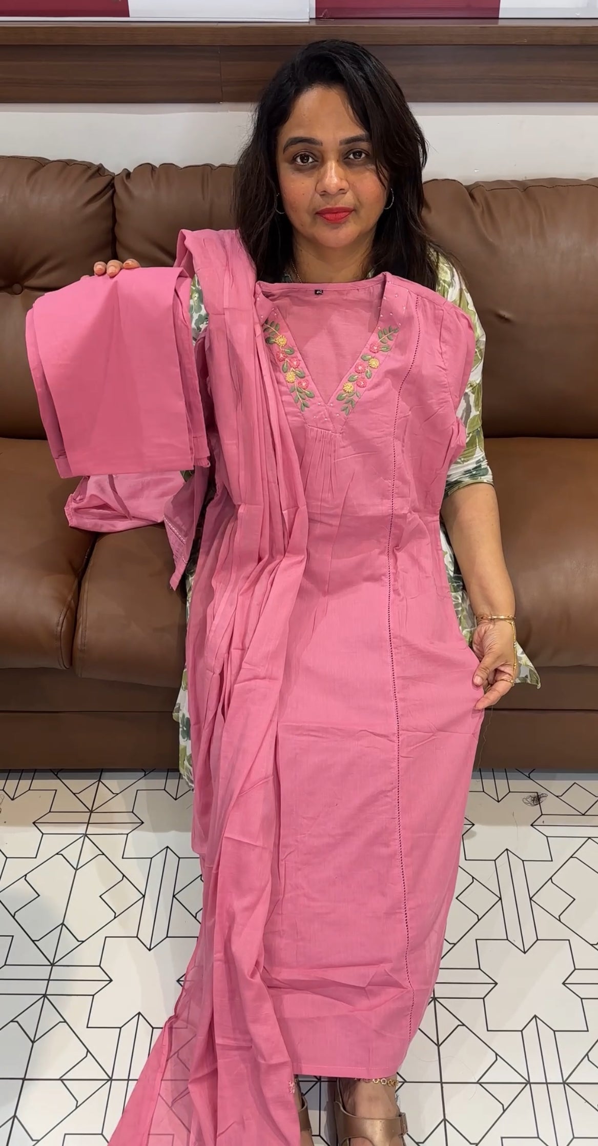 MUL COTTON TOP,BOTTOM AND DUPATTA - IHA 26340