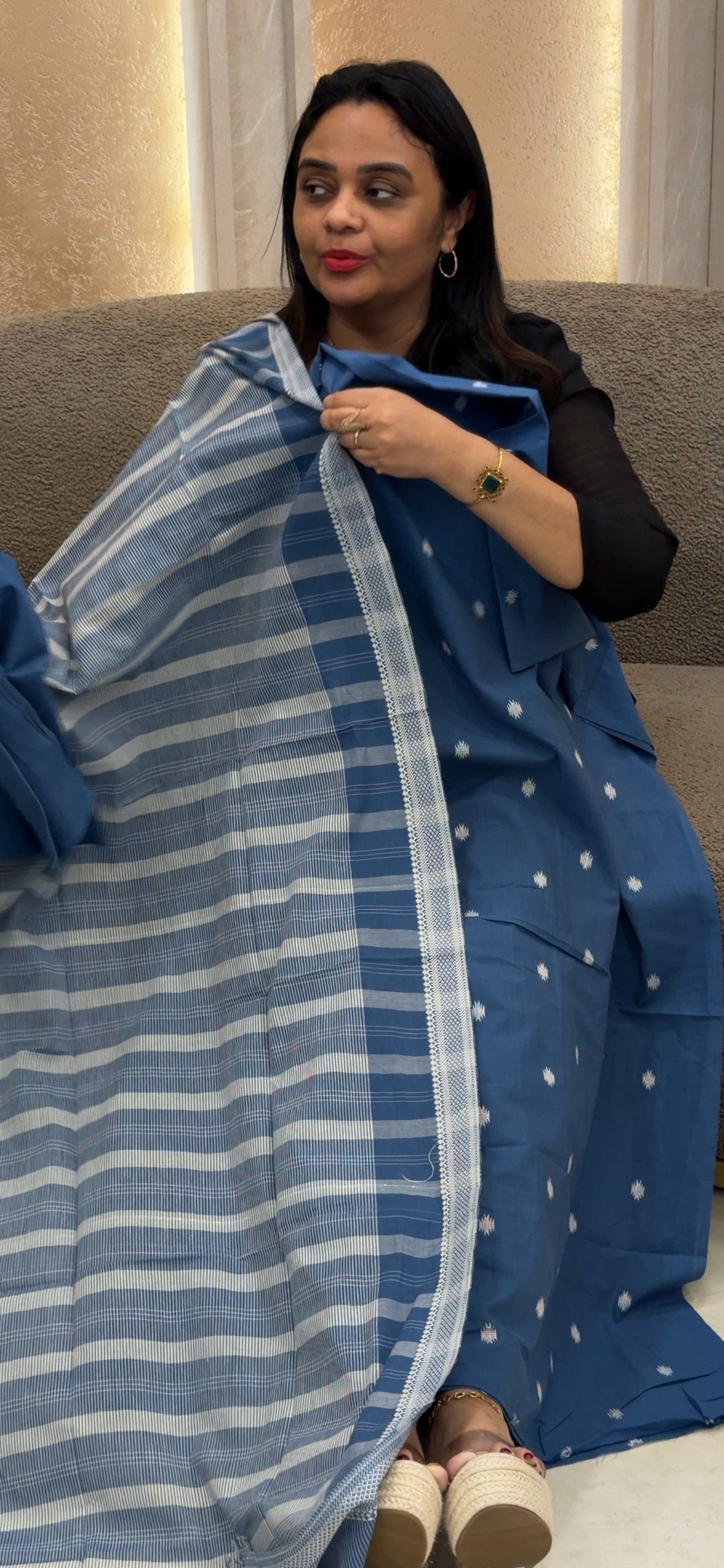 HANDLOOM COTTON UNSTITCHED SALWAR SUITS - IHA 33369