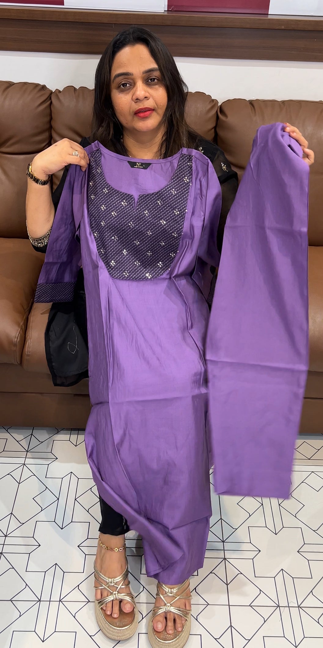 SEMI RAW SILK TOP AND BOTTOM - IHA 22744