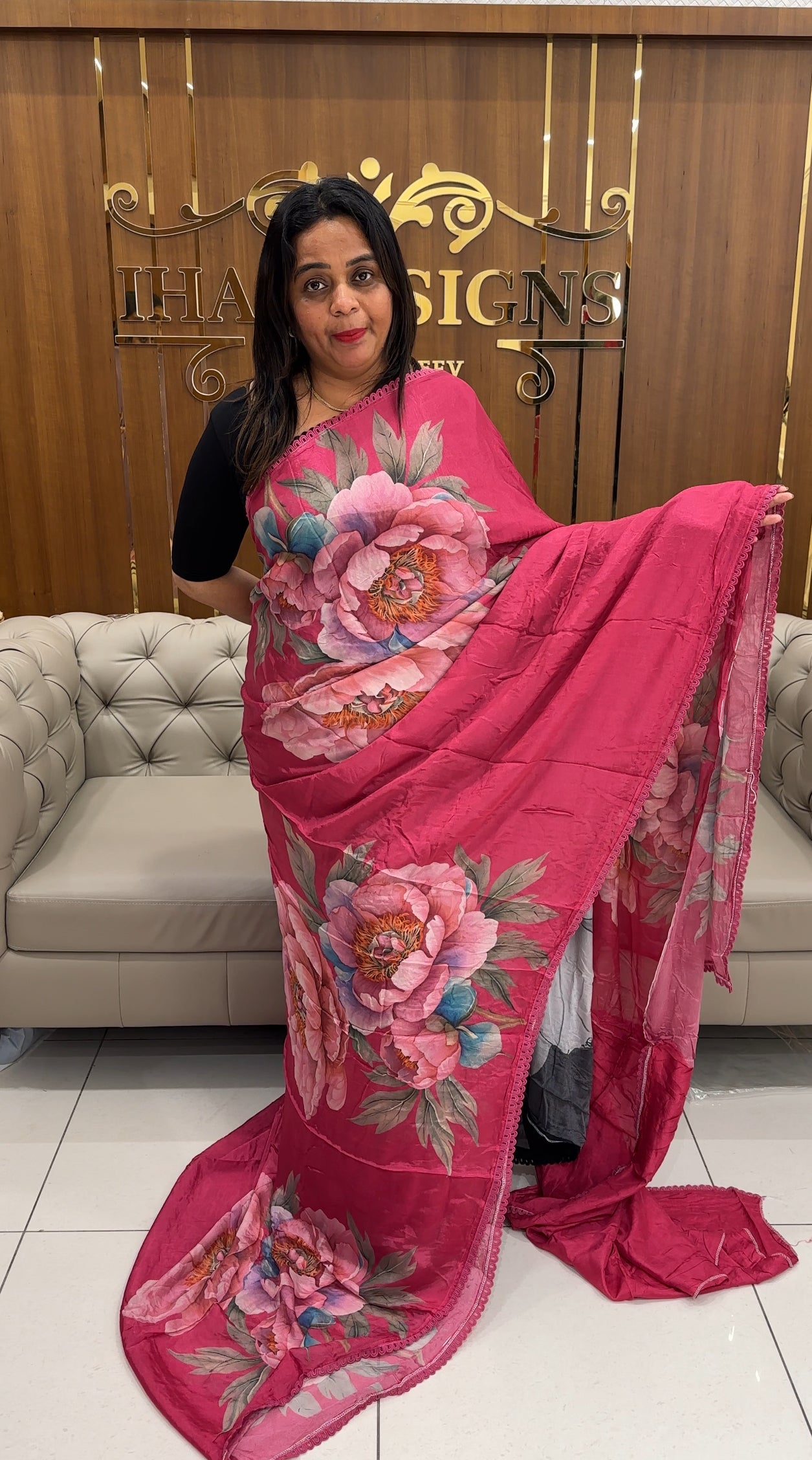 PLATINUM CHIFFON SAREES - IHA 25967